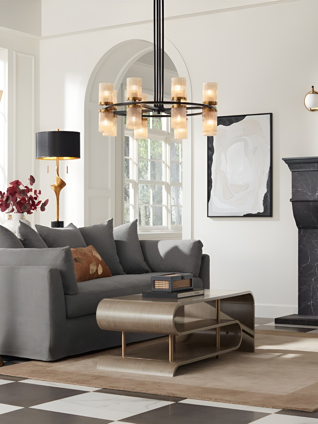 

The Art House Black & Brown Textured Aluminium Ceiling Lamp