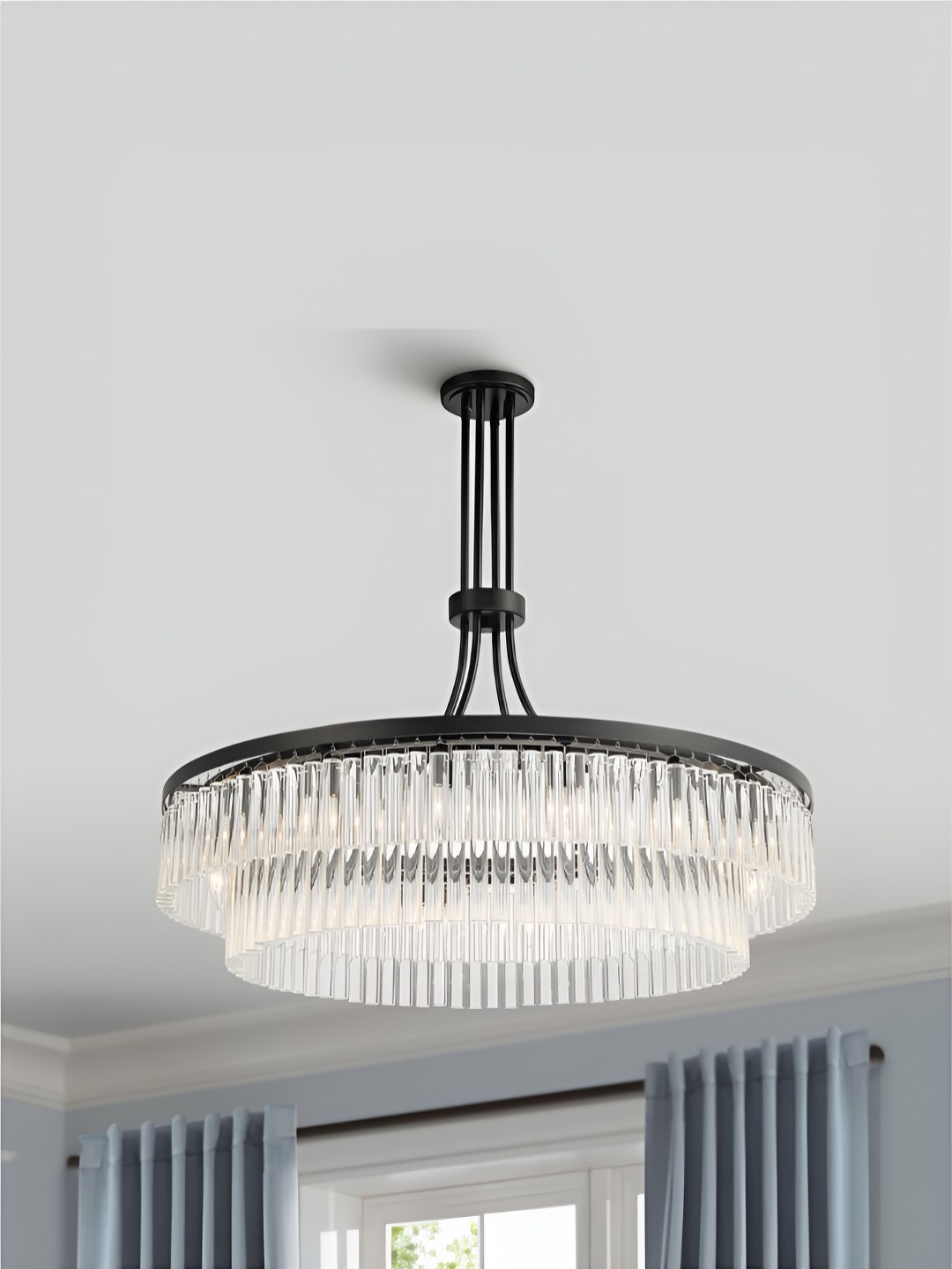 

The Art House Black & Transparent Textured Aluminium Contemporary Ceiling Lamp