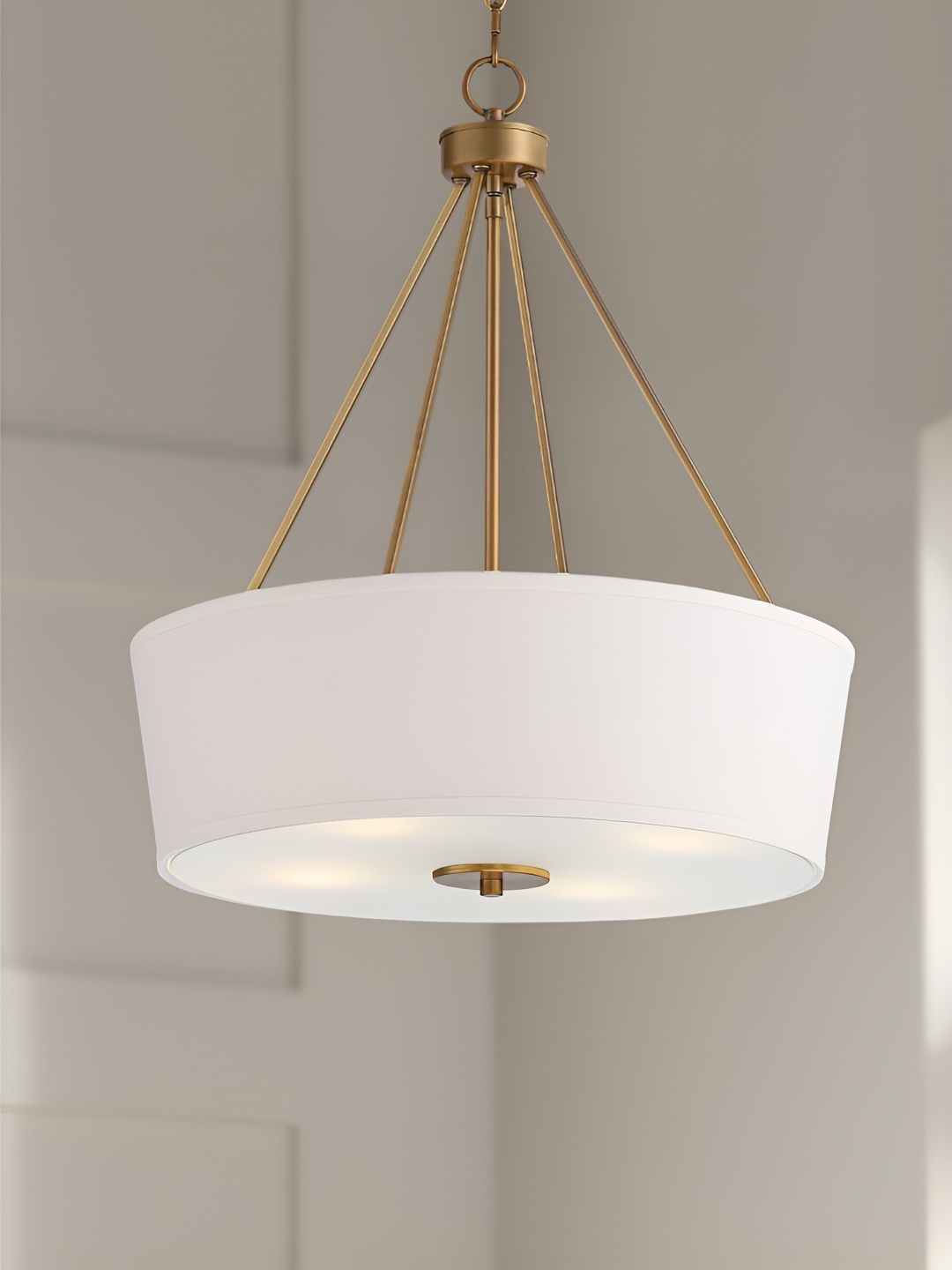 

The Art House Gold-Toned & White Cylinder Shaped Aluminium Ceiling Lamp