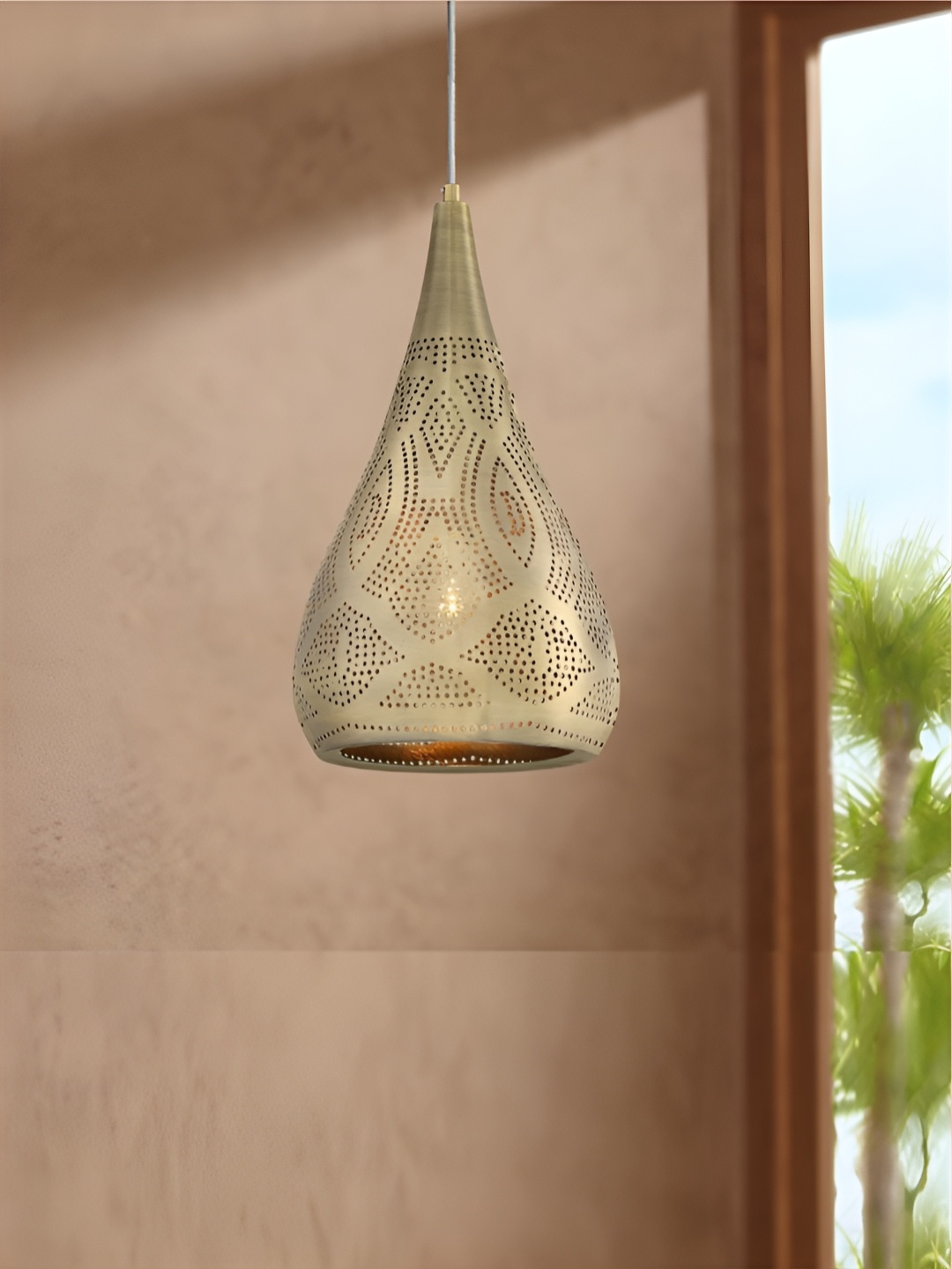 

The Art House Gold-Toned Textured Aluminium Ceiling Lamp