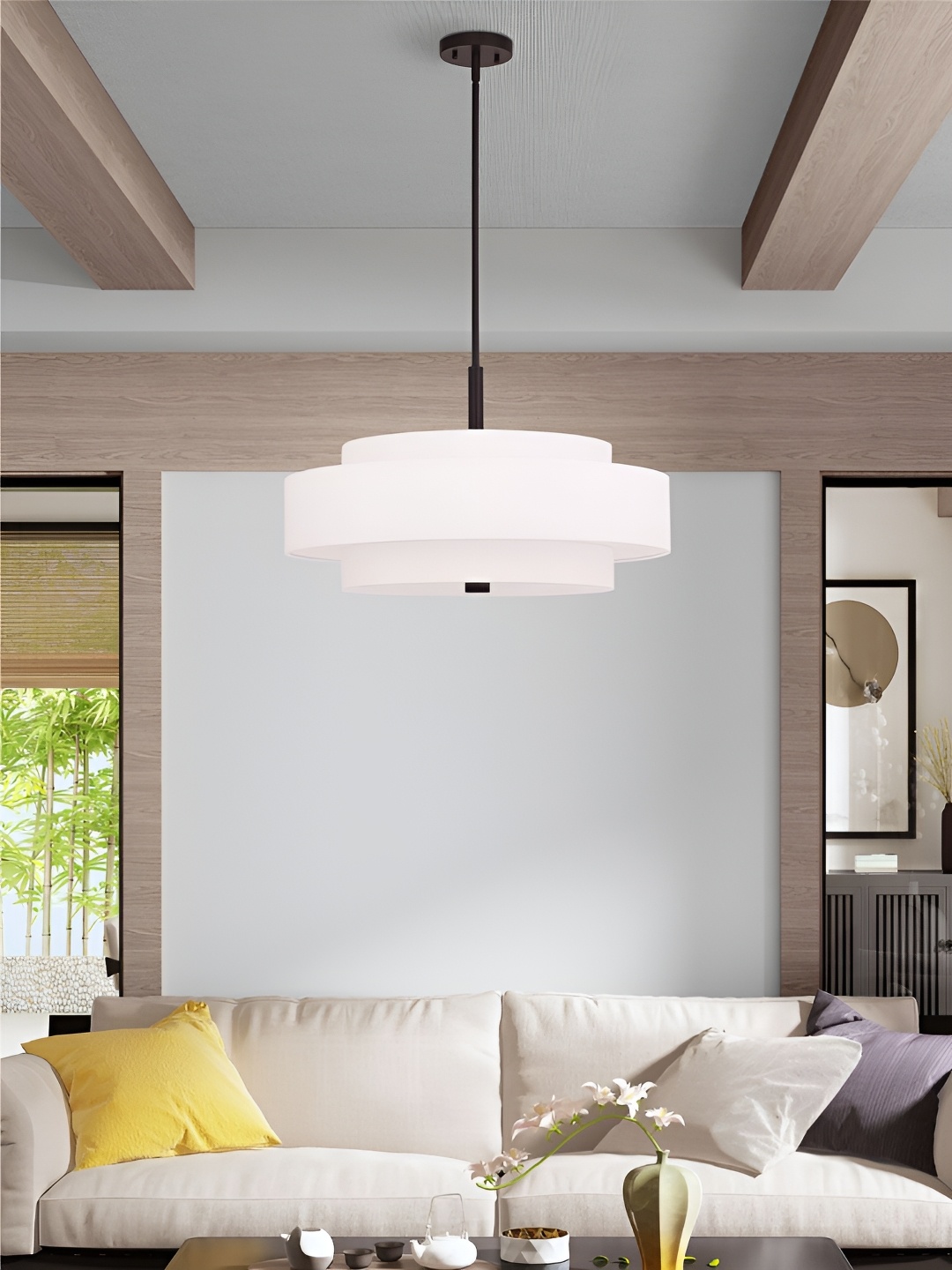 

The Art House White & Brown Aluminium Cylinder Shaped Ceiling Lamp