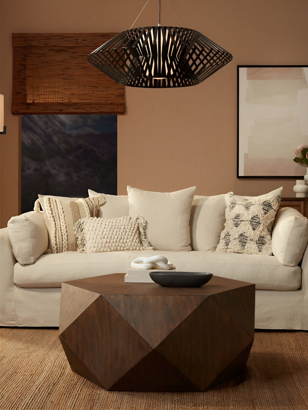 

The Art House Black Textured Abstract Shaped Contemporary Aluminium Ceiling Lamp