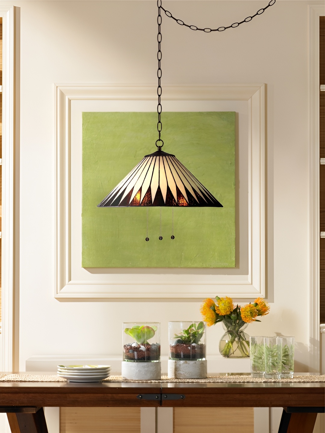 

The Art House Brown & White Textured Aluminium Ceiling Lamp