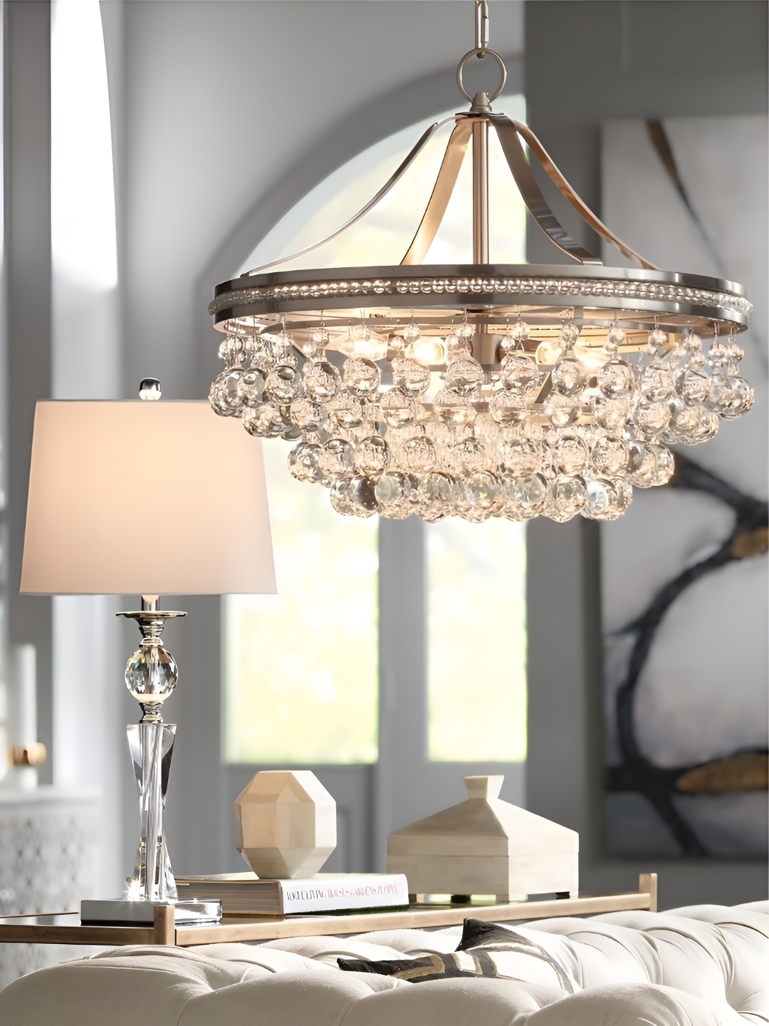 

The Art House Silver-Toned Textured Abstract Shaped Contemporary Aluminium Ceiling Lamp