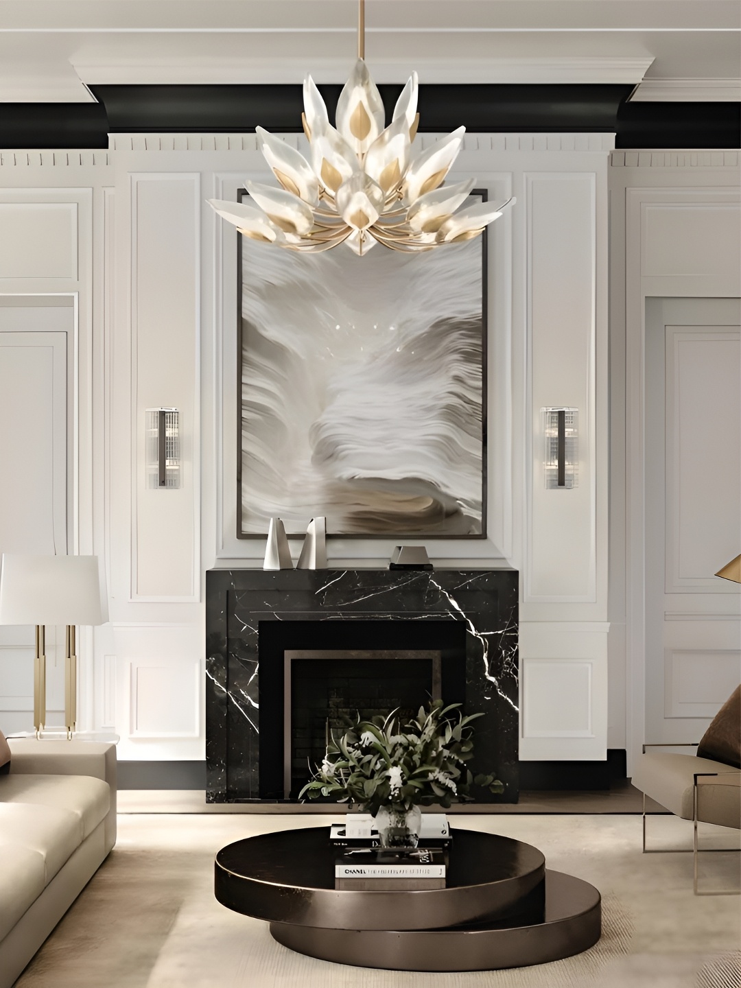 

The Art House Gold-Toned & White Textured Aluminium Traditional Ceiling Lamp
