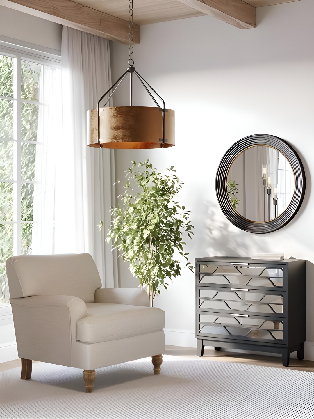 

The Art House Black & Brown Aluminium Pendant Ceiling Lamp