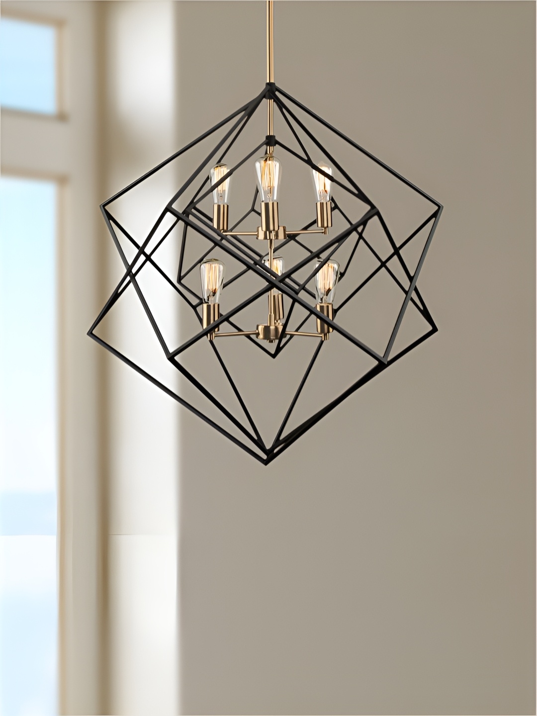 

The Art House Black & Gold-Toned Textured Aluminium Contemporary Ceiling Lamp