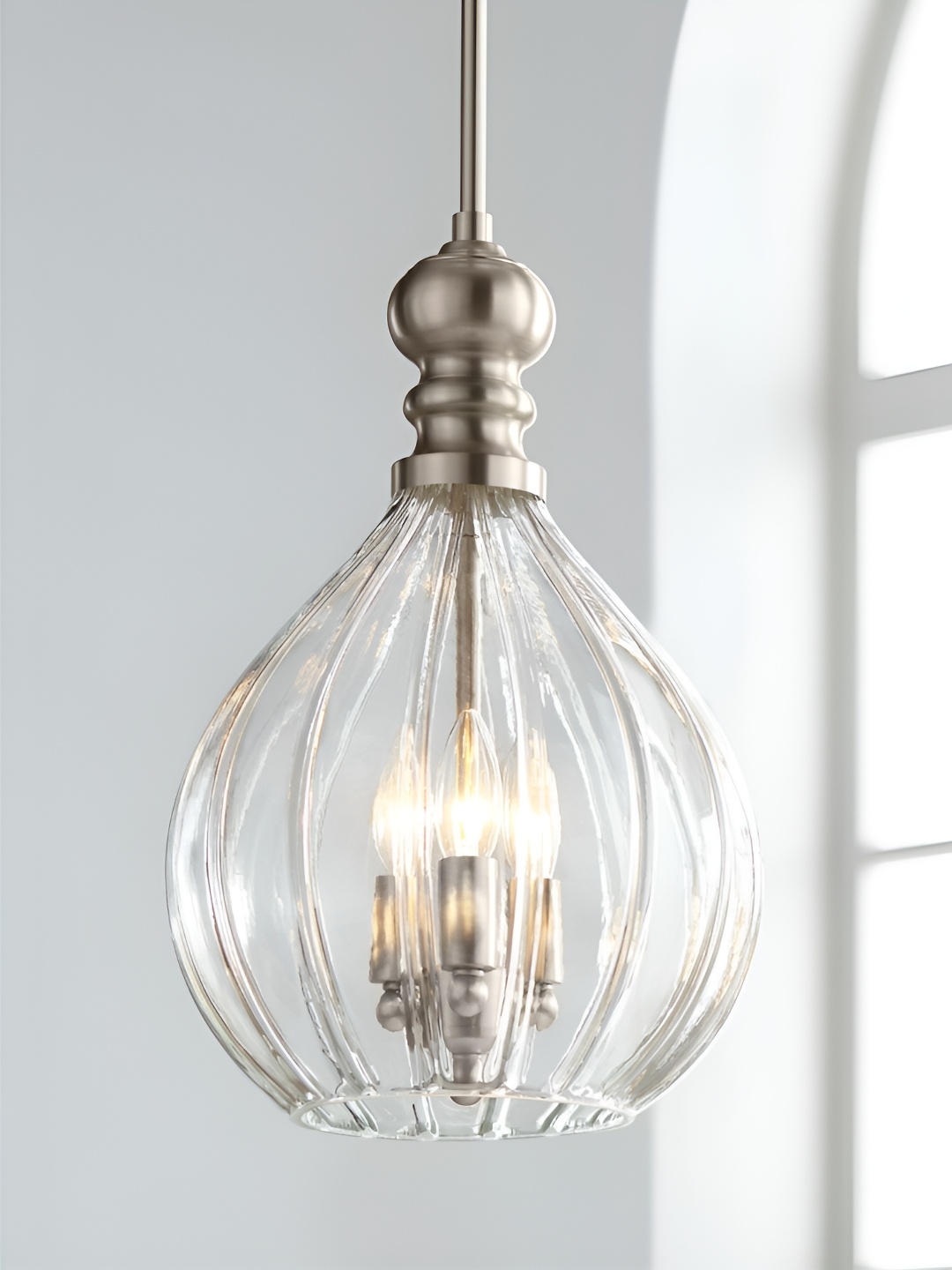 

The Art House Transparent Textured Abstract Shaped Contemporary Aluminium Ceiling Lamp