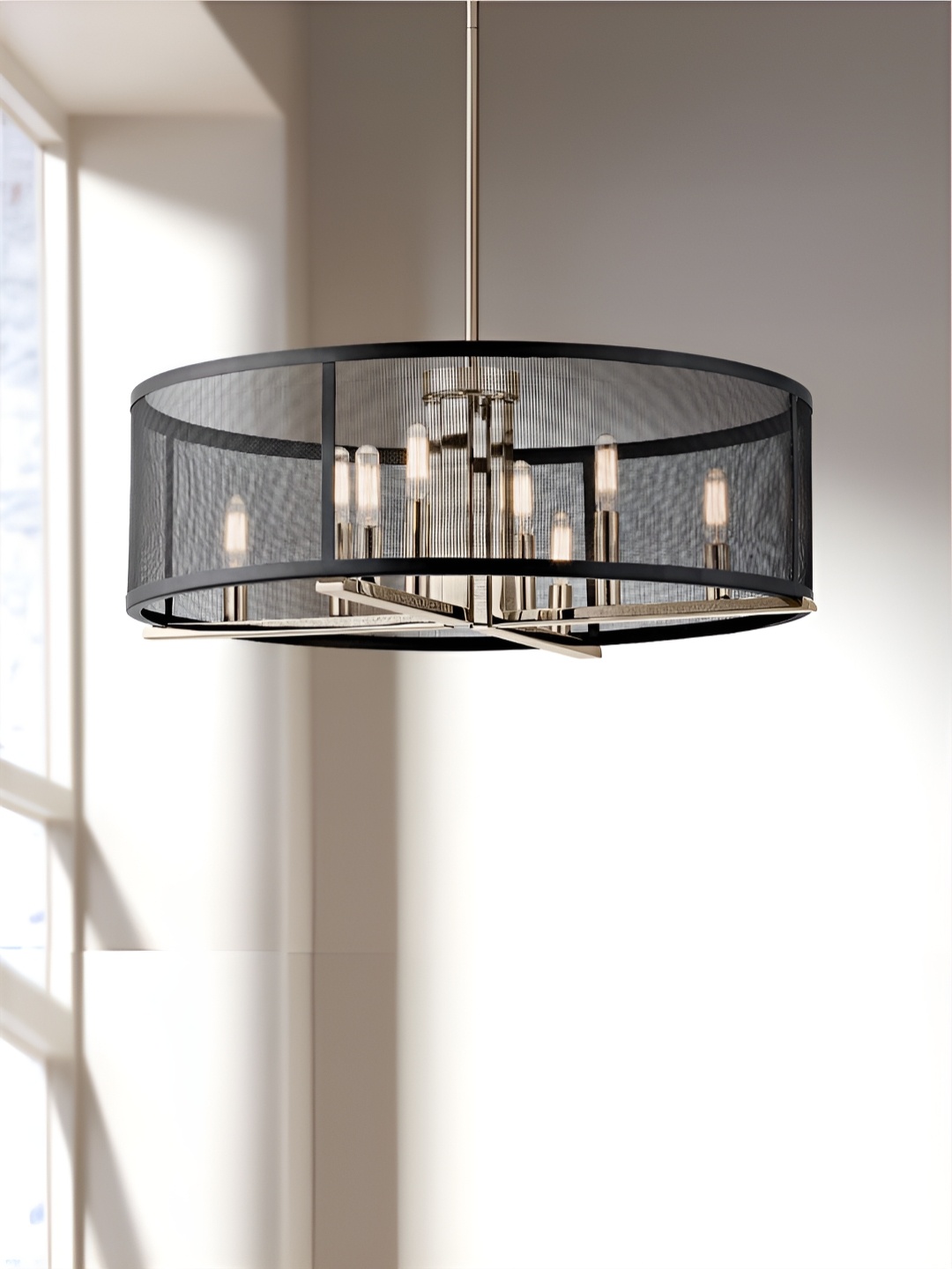 

The Art House Black & Silver-Toned Aluminium Ceiling Lamp