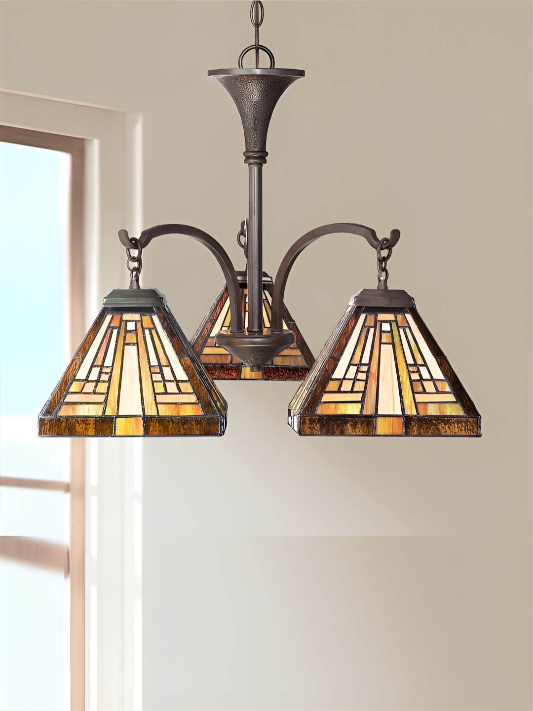 

The Art House Grey & Yellow Textured Aluminium Contemporary Frustum Shaped Ceiling Lamp