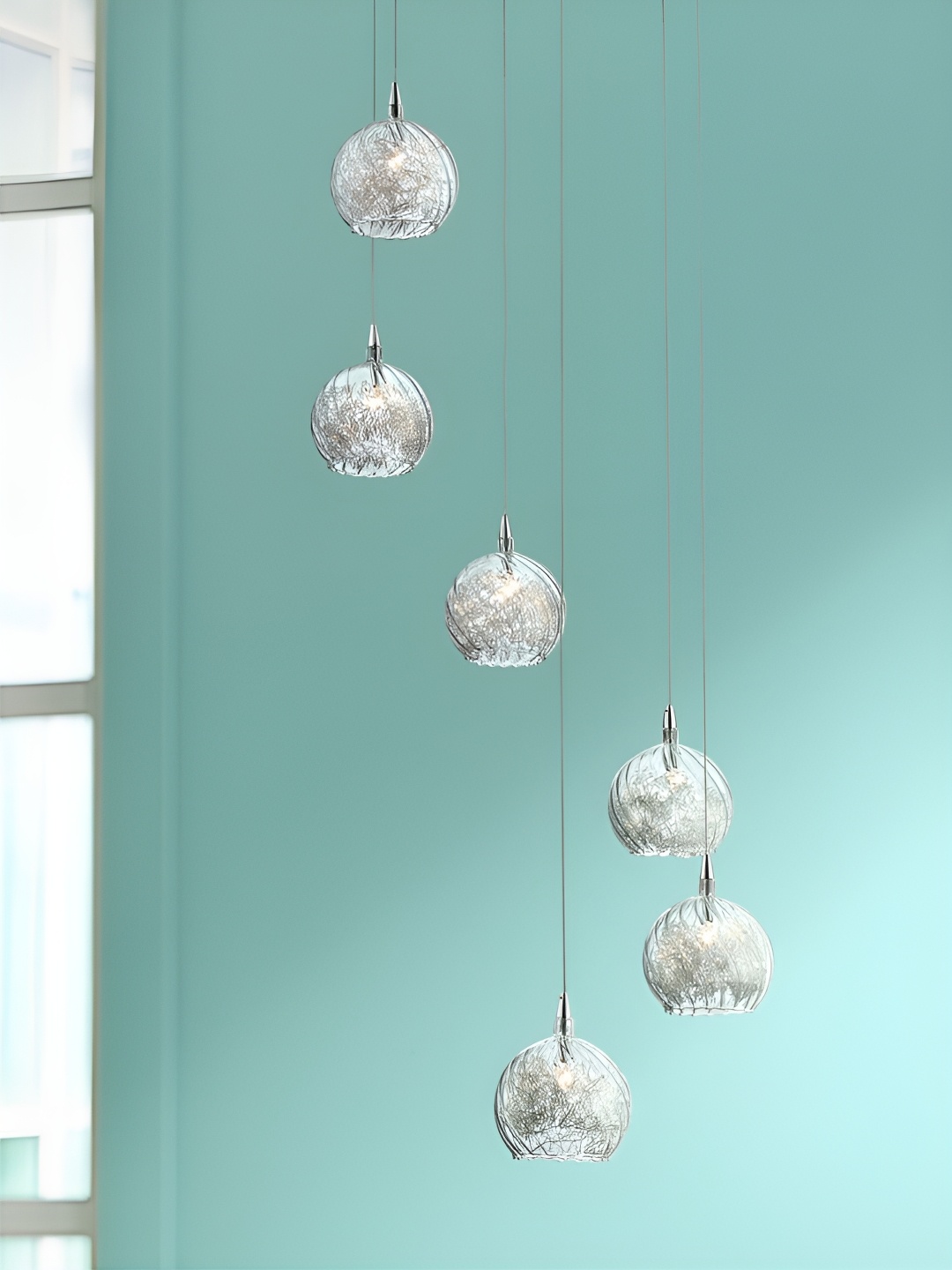 

The Art House Transparent & Black Textured Aluminium Ceiling Lamp