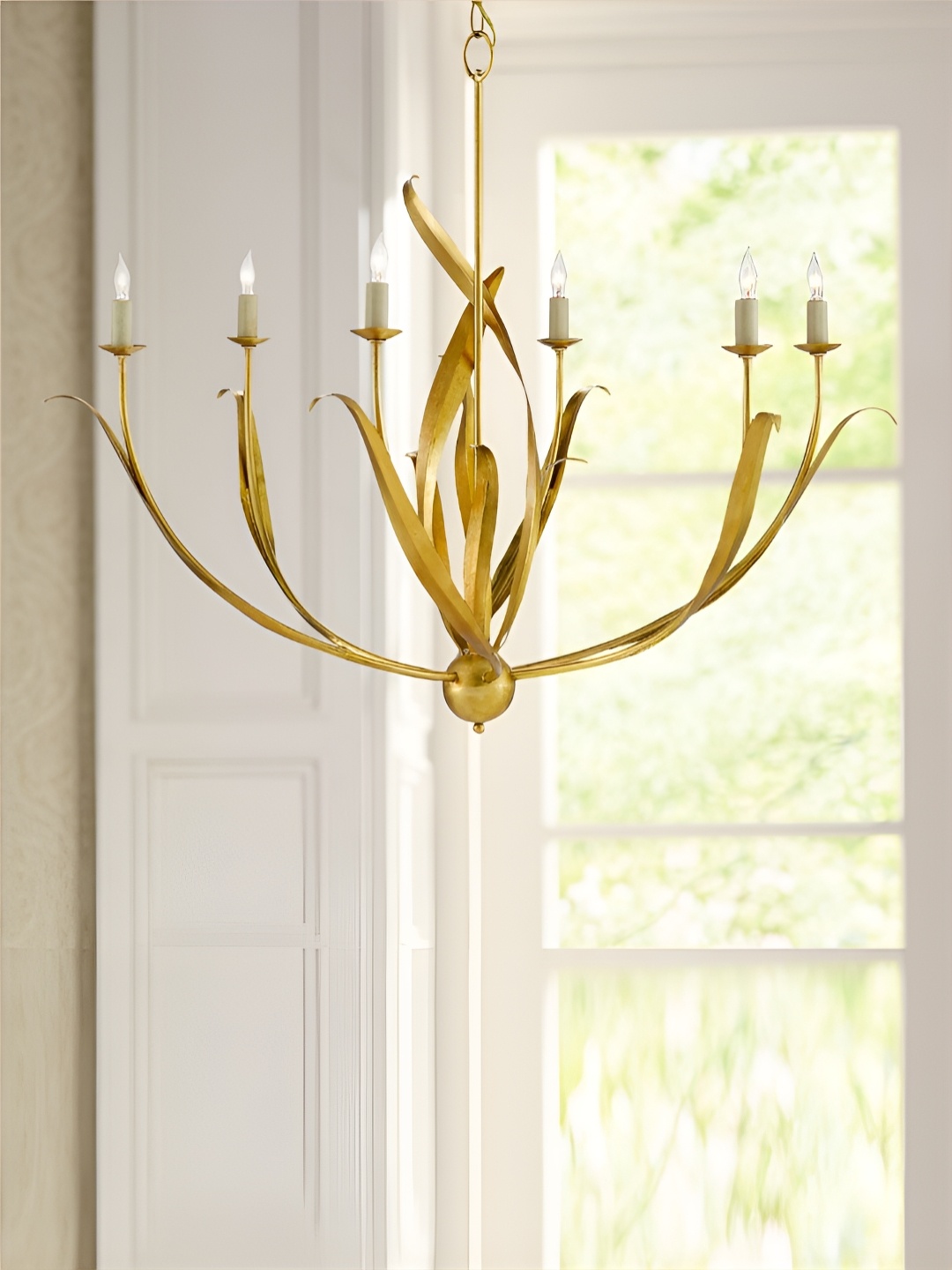 

The Art House Gold Toned & Transparent Textured Aluminium Abstract Shaped Ceiling Lamp
