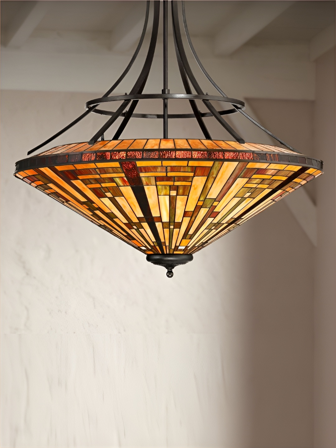 

The Art House Black & Yellow Textured Glass Pendant Contemporary Ceiling Lamp