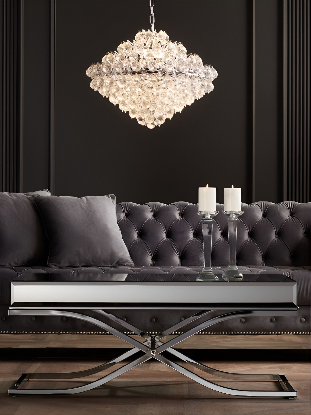 

The Art House Transparent & Steel Toned Textured Aluminium Pendant Ceiling Lamp