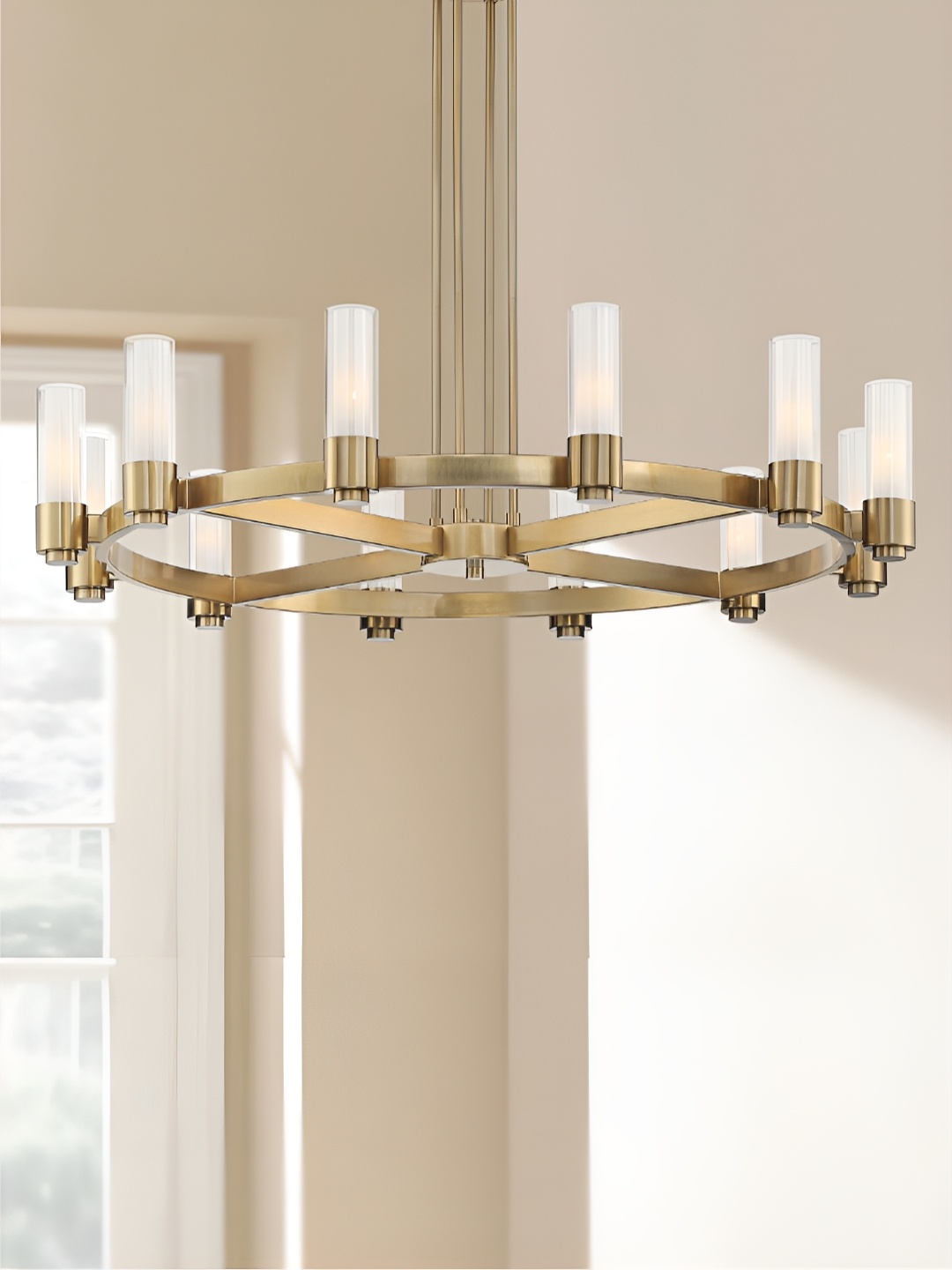

The Art House White & Gold-Toned Textured Cylinder Shaped Aluminium Ceiling Lamp