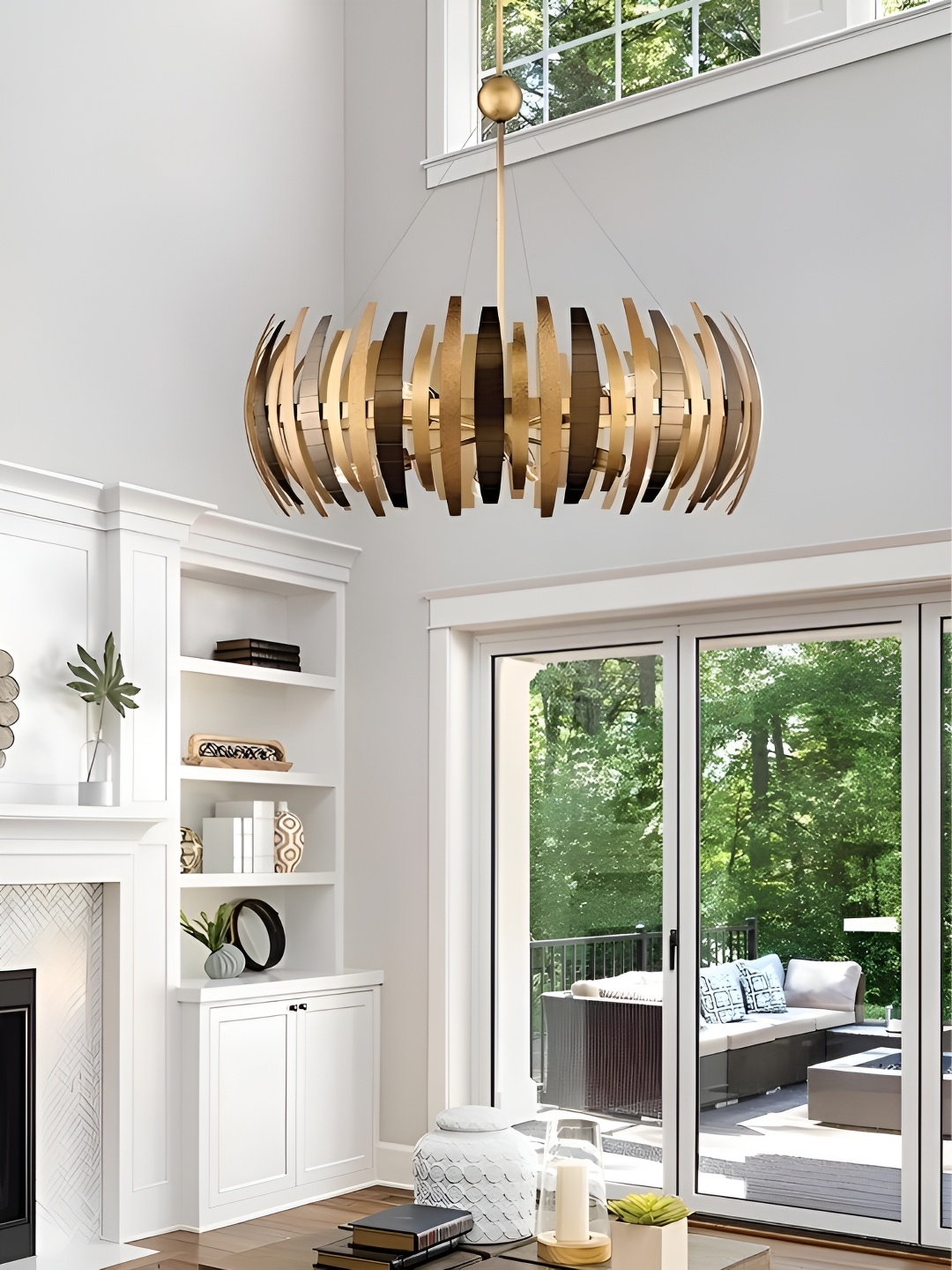 

The Art House Gold-Toned & Brown Textured Aluminium Ceiling Lamp