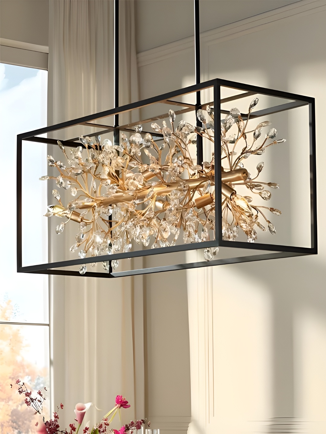 

The Art House Black & Gold Toned Textured Aluminium Ceiling Lamp