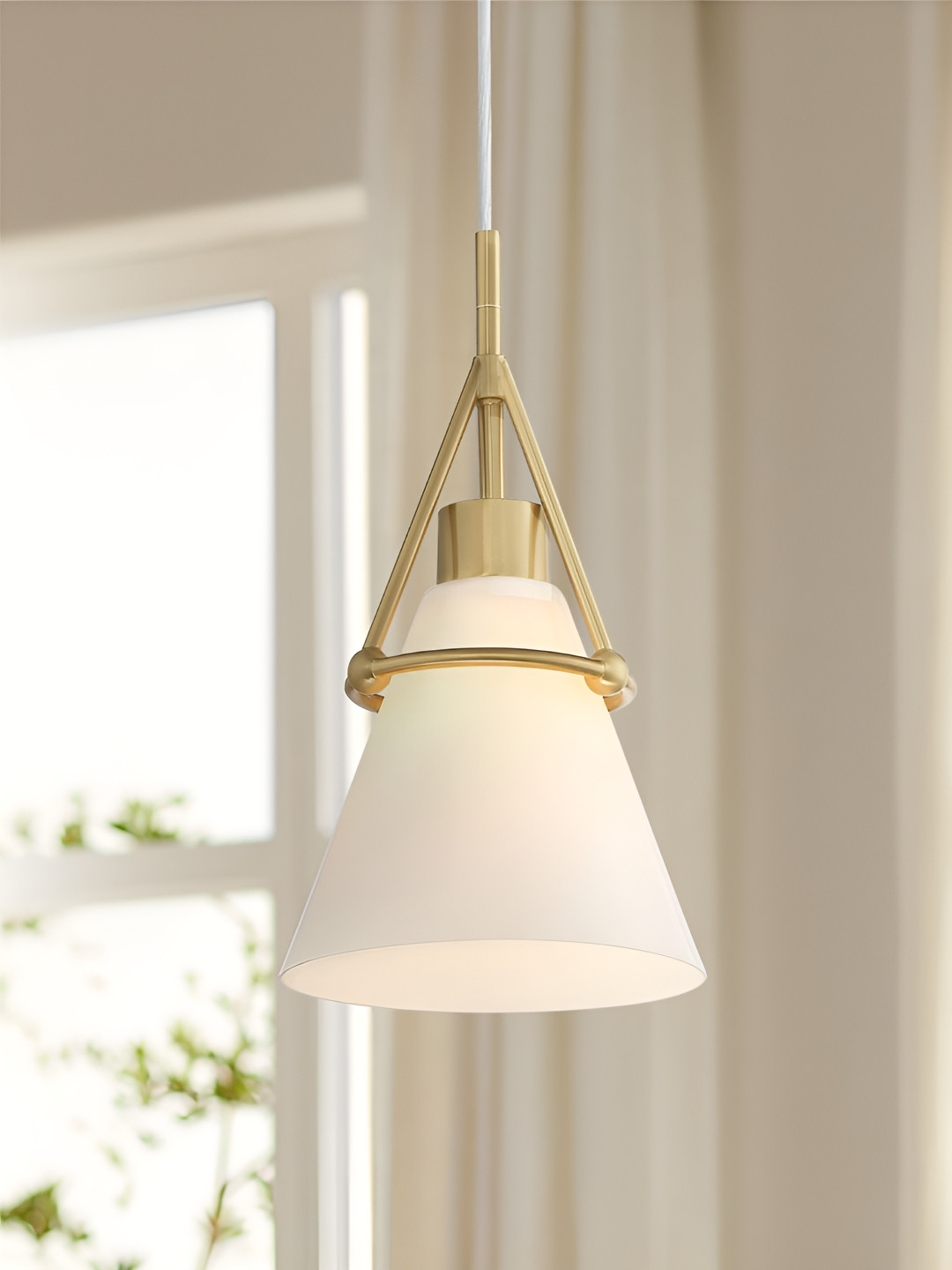 

The Art House Gold-Toned & Transparent Textured Bell Shaped Aluminium Ceiling Lamp
