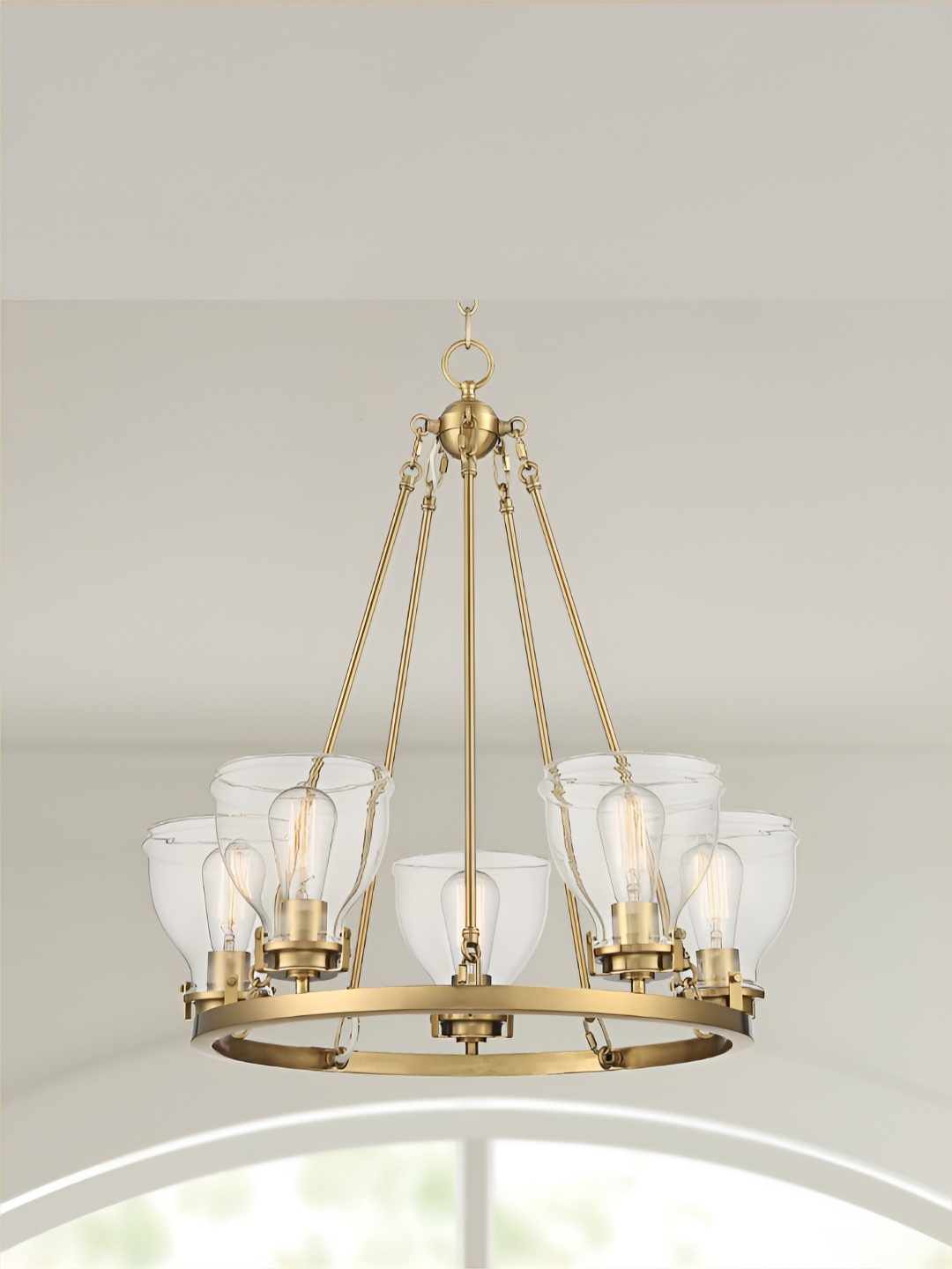 

The Art House Gold-Toned & White Textured Aluminium Chandelier Ceiling Lamp