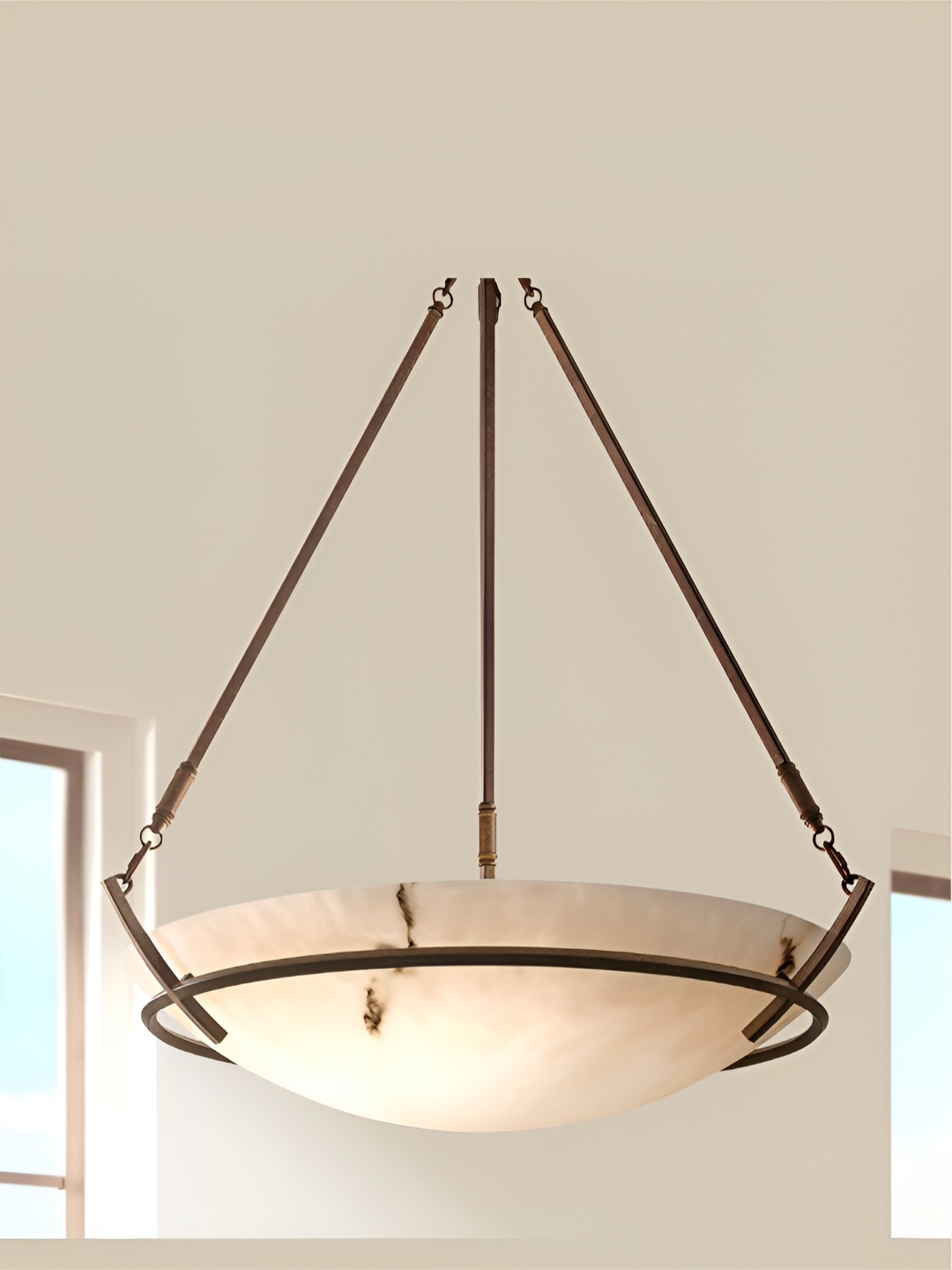 

The Art House Brown & White Aluminium Triangle Shaped Ceiling Lamp