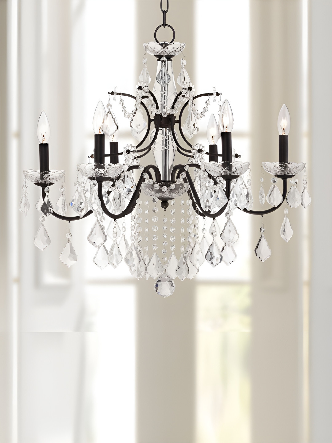

The Art House Black & Transparent Textured Aluminium Contemporary Chandelier Ceiling Lamp