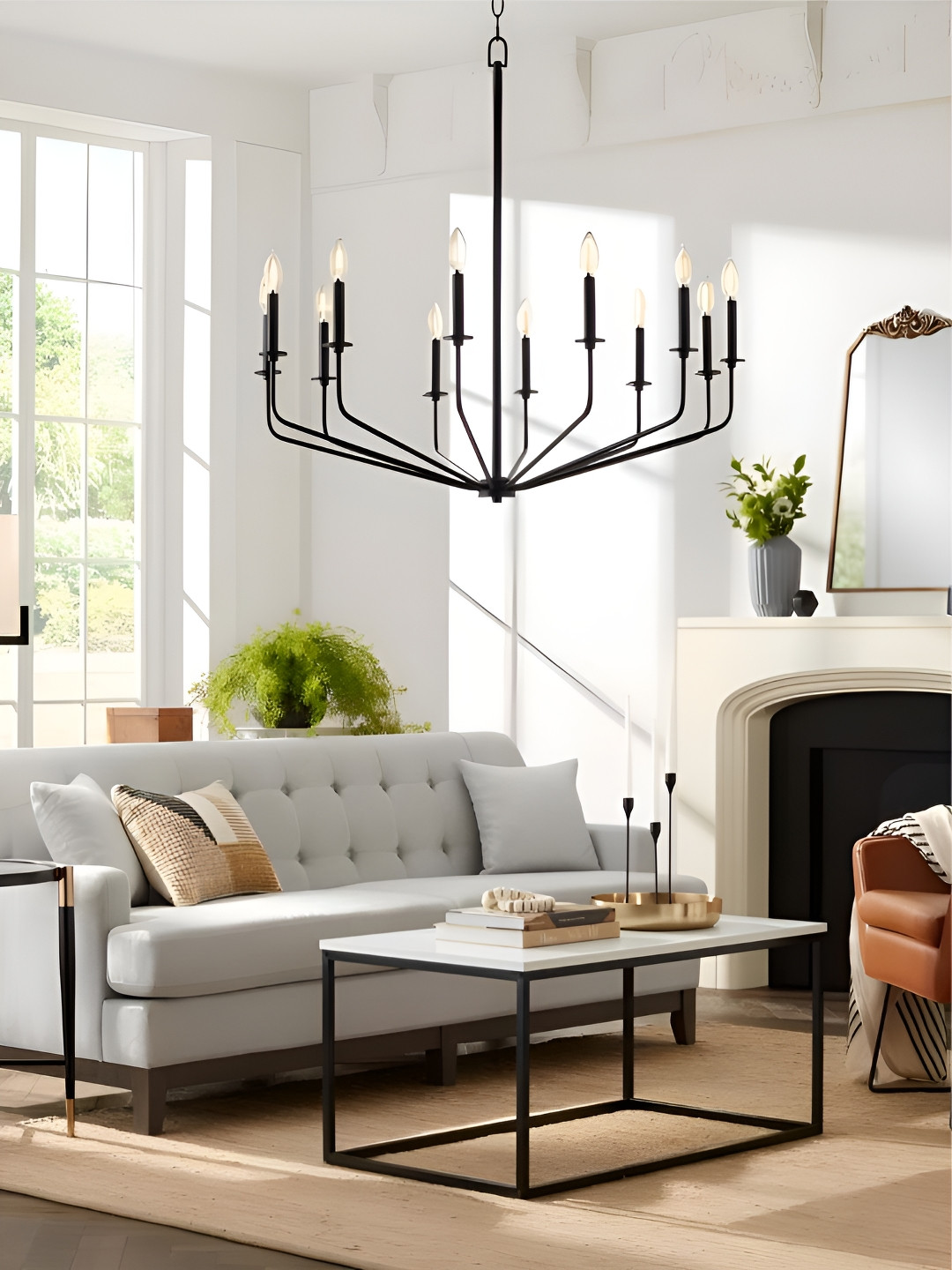 

The Art House Black & Transparent Abstract Shaped Aluminium Chandelier Ceiling Lamp