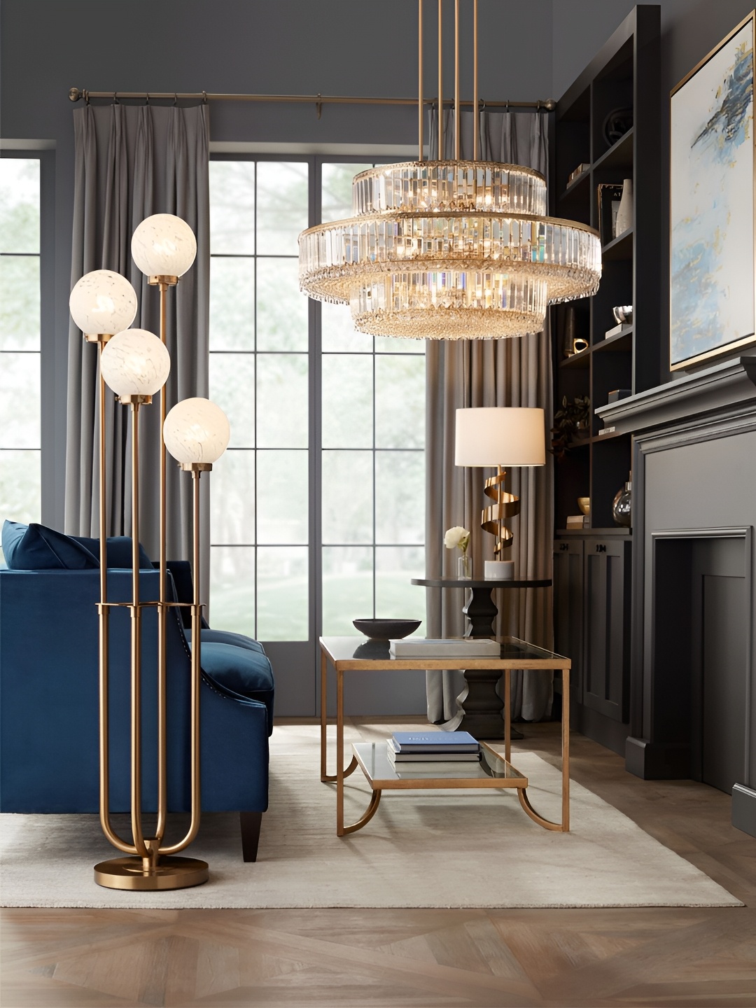 

The Art House Gold-Toned Three Tier Aluminium Ceiling Lamp