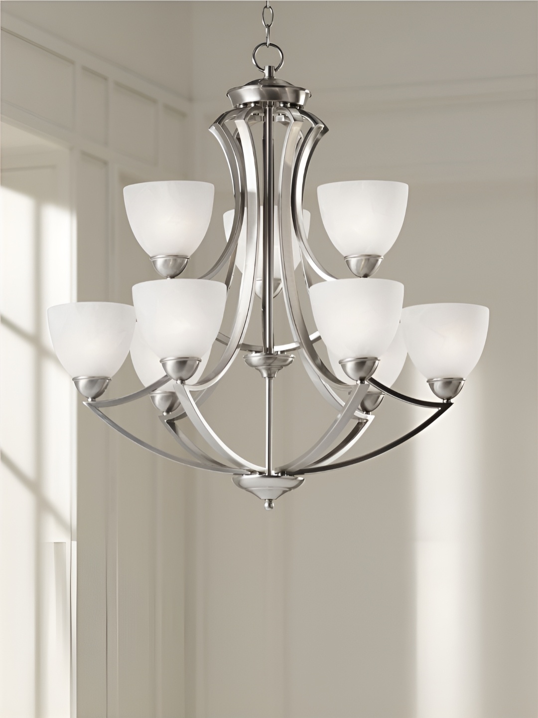 

The Art House Silver-Toned & White Aluminium Ceiling Lamp
