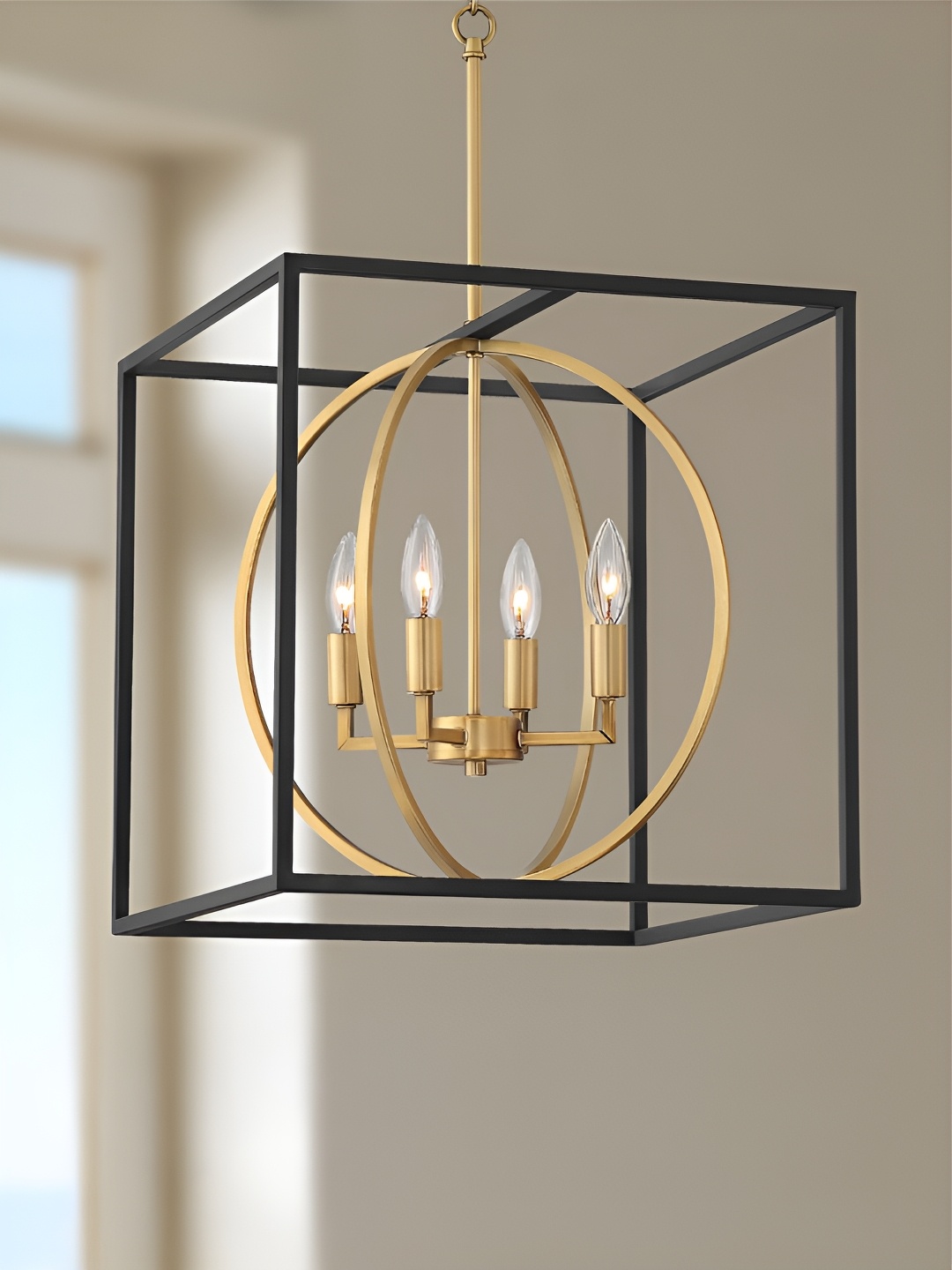 

The Art House Black & Transparent Textured Abstract Shaped Aluminium Ceiling Lamp