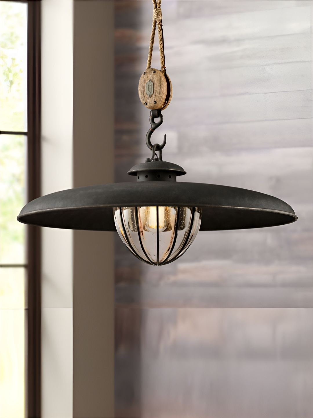 

The Art House Black & Transparent Textured Aluminium Abstract Shaped Ceiling Lamp