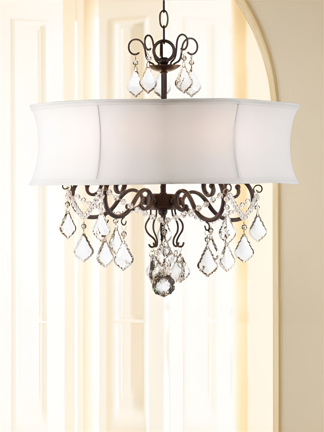 

The Art House White & Black Textured Spherical Shaped Aluminium Ceiling Lamp