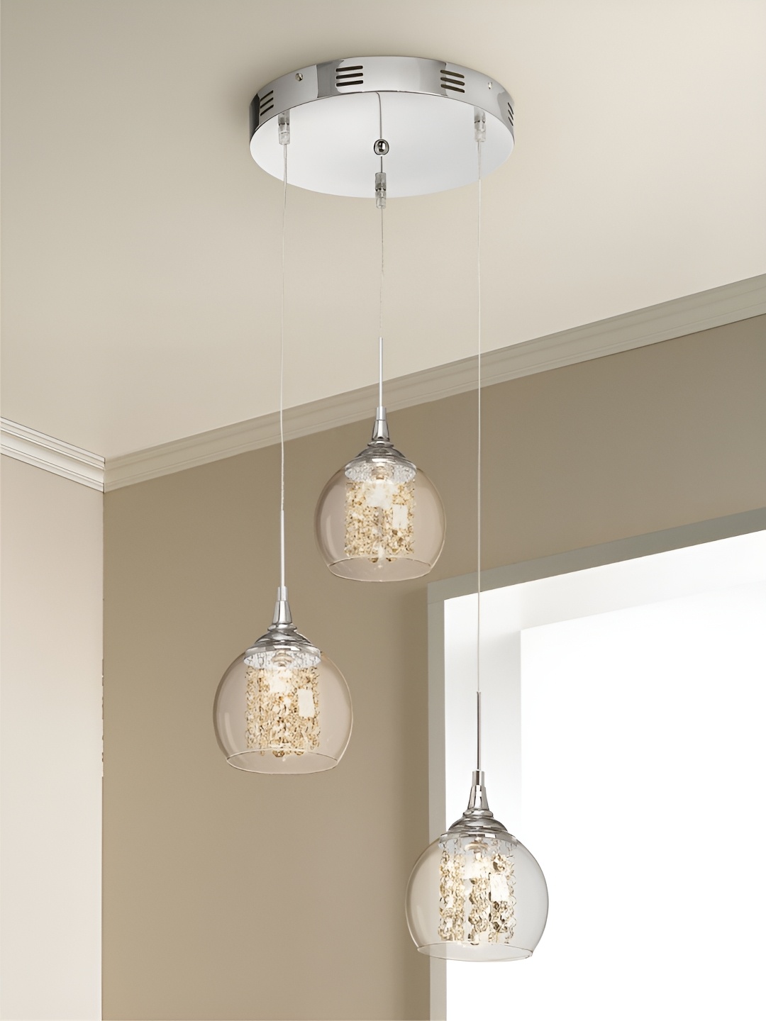 

The Art House Transparent & Yellow Textured Aluminium Ceiling Lamp