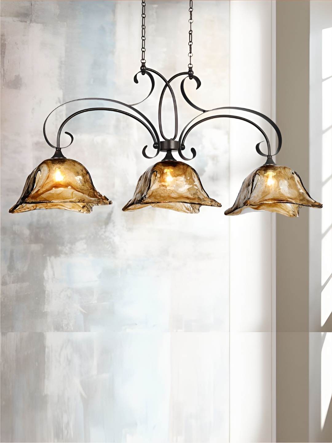 

The Art House Black & Brown Textured Aluminium Bell Shaped Ceiling Lamp