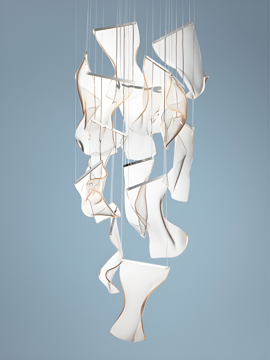 

The Art House White & Yellow Textured Abstract Shaped Aluminium Ceiling Lamp
