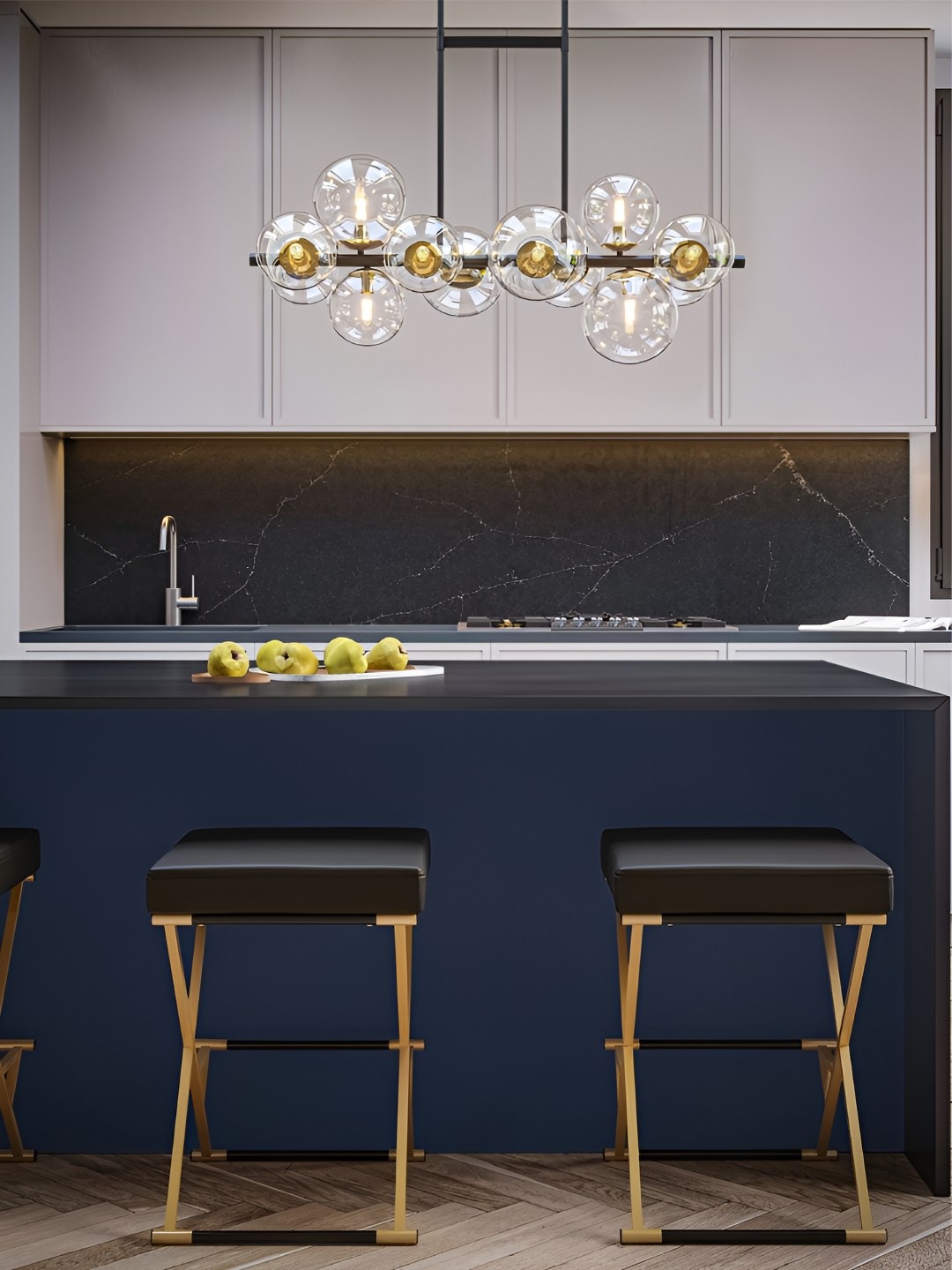 

The Art House Black & Transparent Island Chandelier Ceiling Lamp