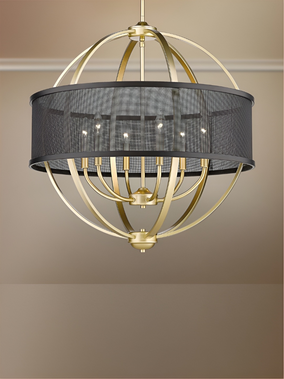 

The Art House Gold Toned & Grey Textured Aluminium Abstract Shaped Ceiling Lamp
