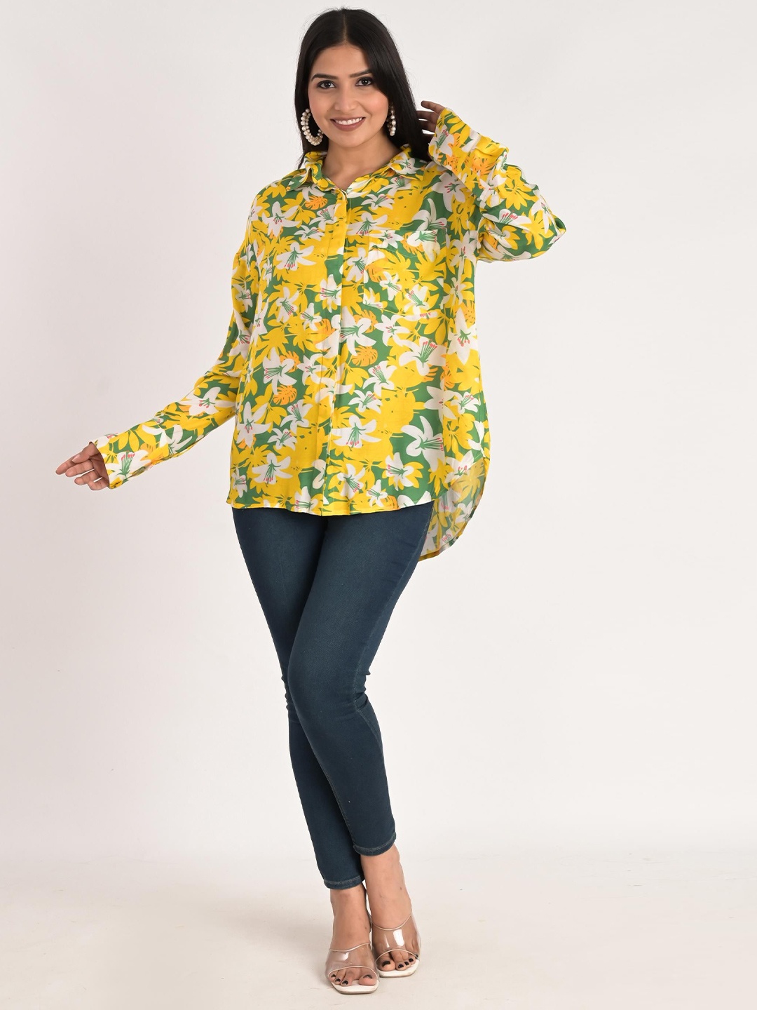 

KIZI Women Floral Opaque Printed Casual Shirt, Yellow