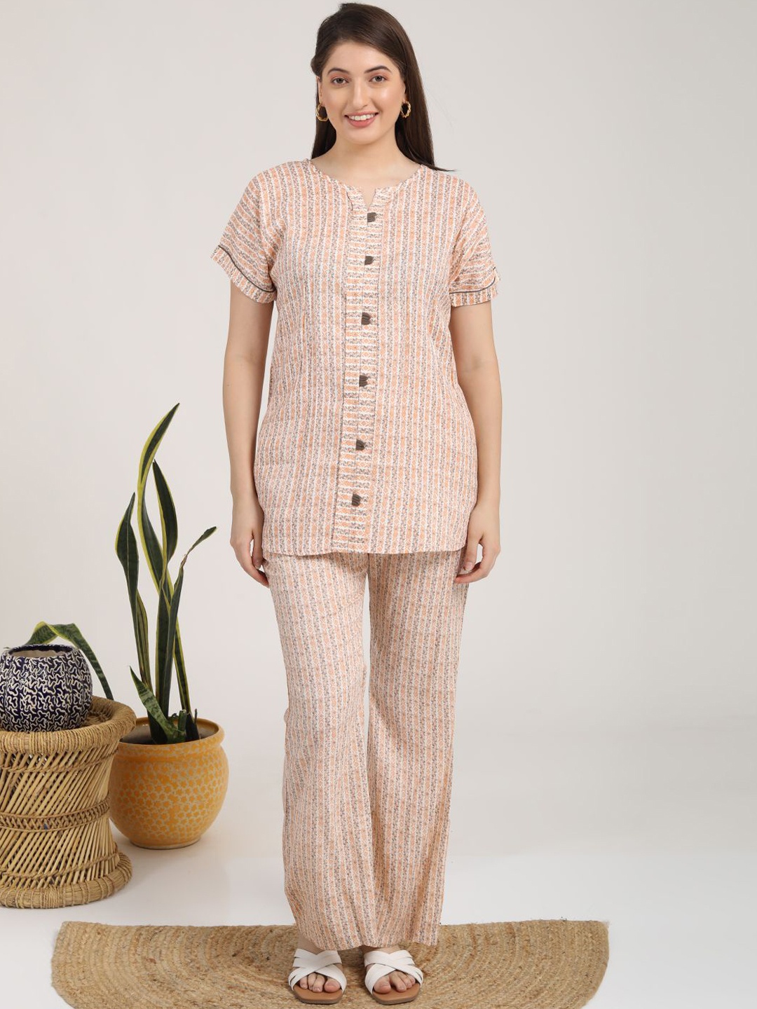 

GOLDSTROMS Printed Top With Pyjamas, Orange