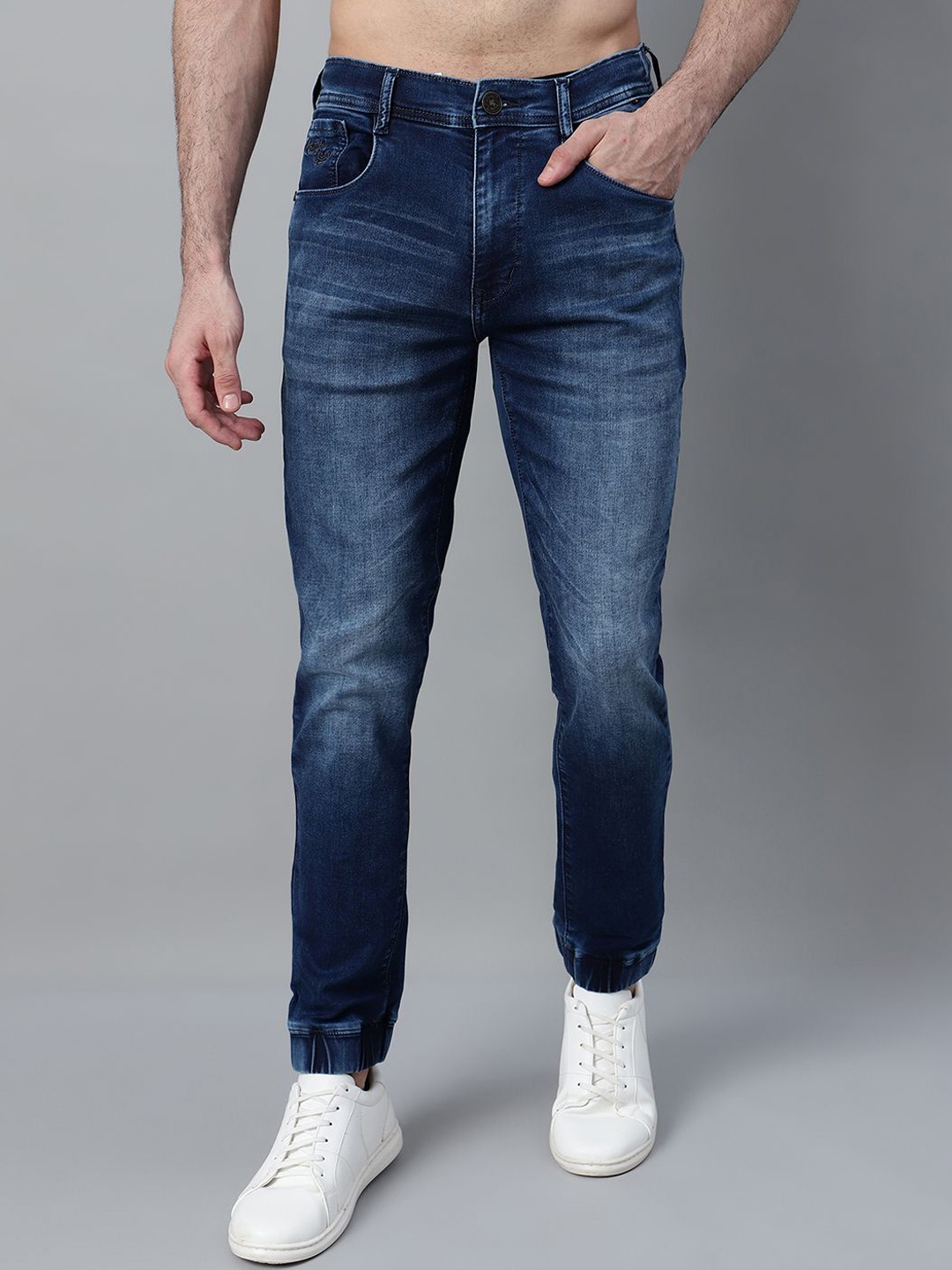 

Cantabil Men Faded Joggers Jeans, Blue