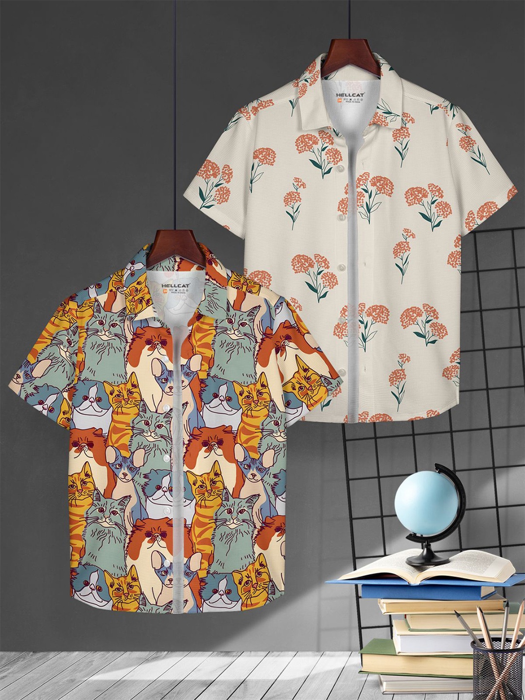 

HELLCAT Boys Floral Opaque Printed Casual Shirt, Multi