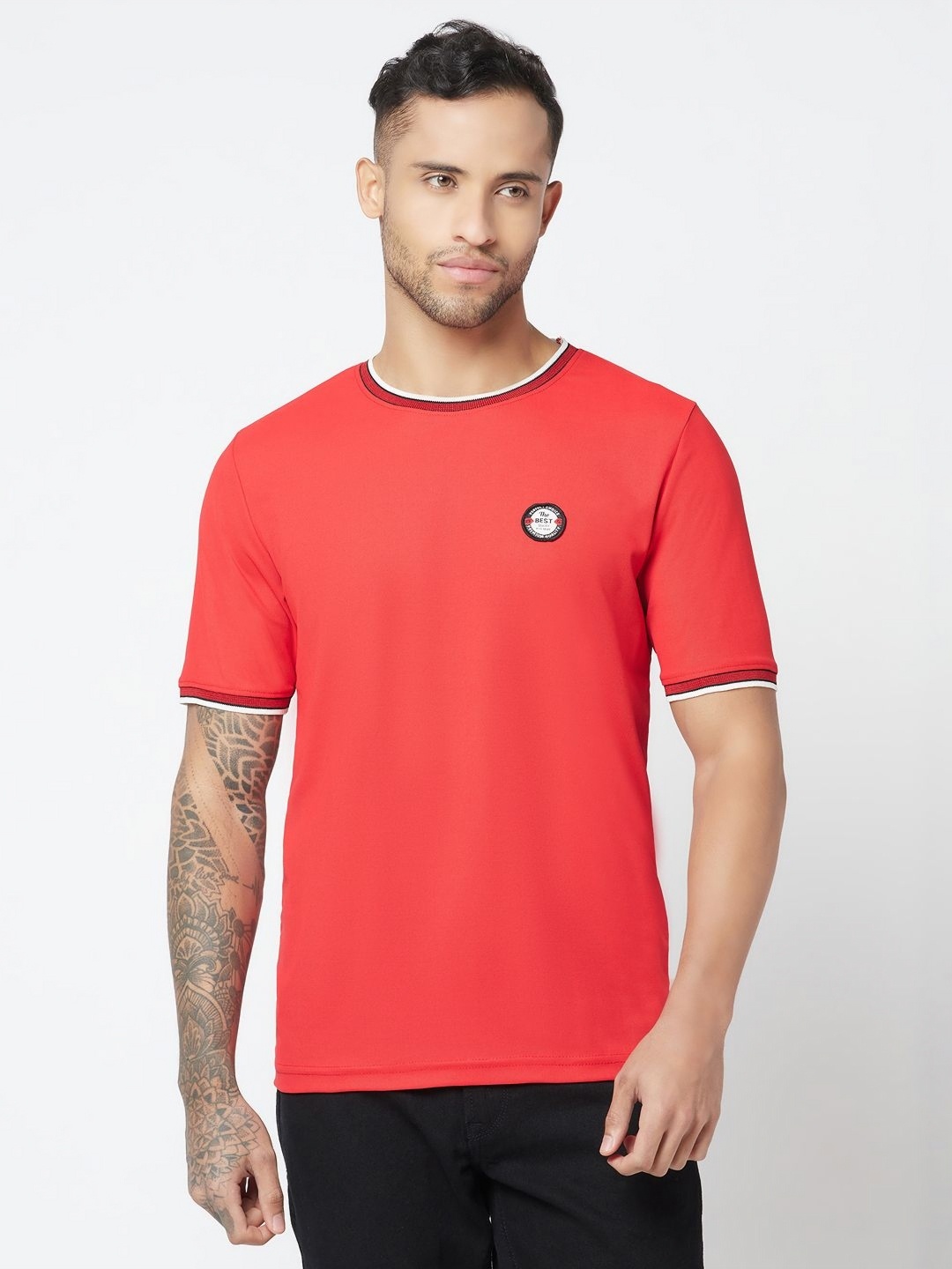 

GLITO Men Applique T-shirt, Red