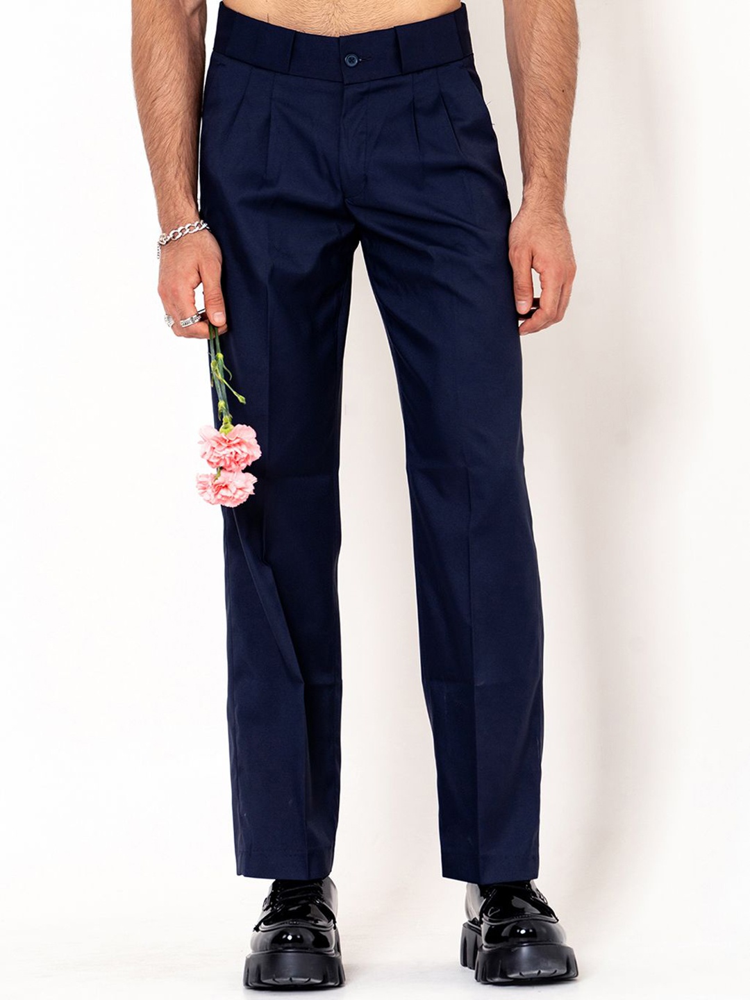

Tistabene Men Original Pleated Trousers, Blue