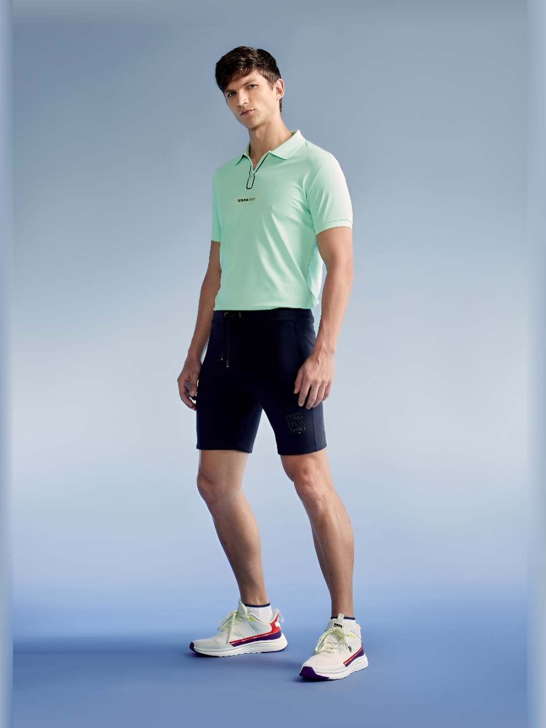 

U.S. Polo Assn. Men Typography Printed Polo Collar Slim Fit T-Shirt, Green