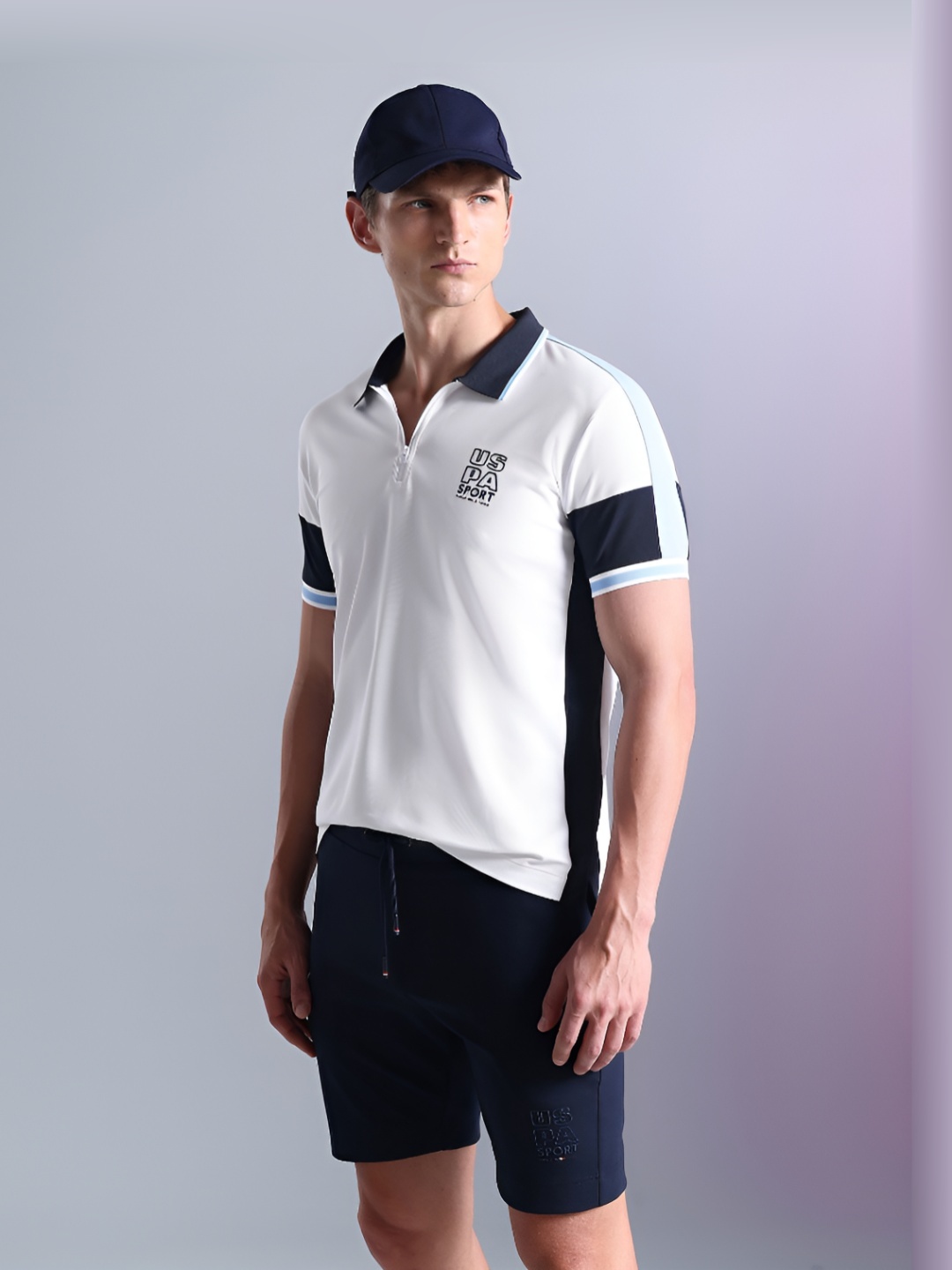 

U.S. Polo Assn. Men Solid Polo Collar Slim Fit T-Shirt, White