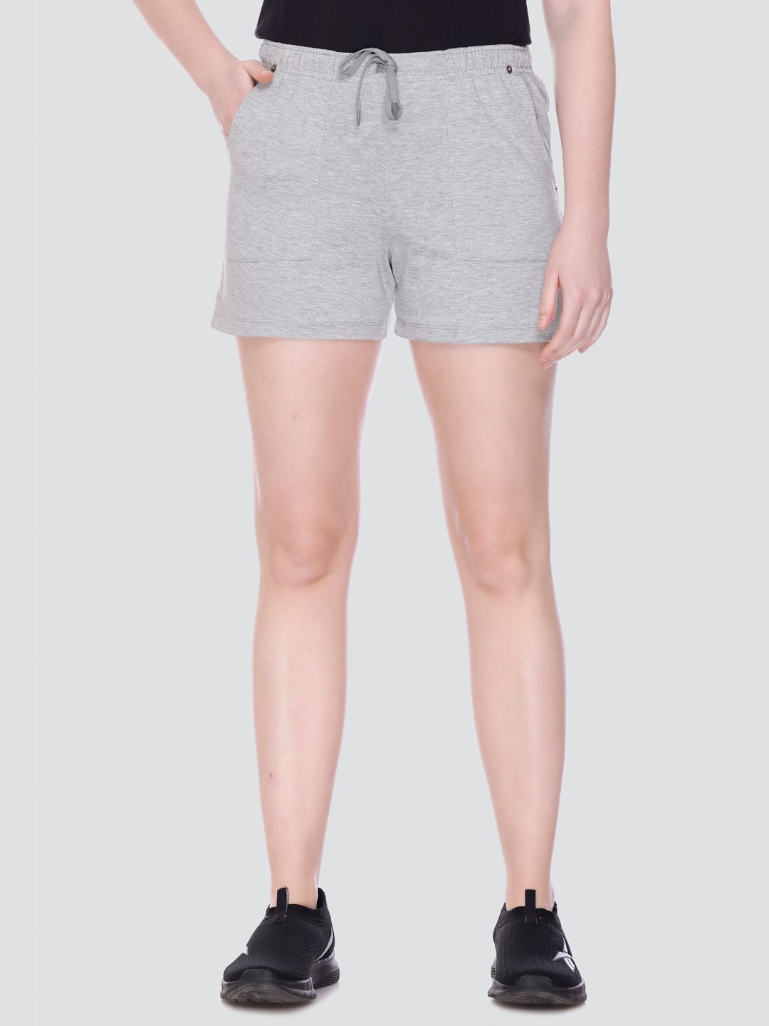 

CUPID Women Cotton Mid-Rise Shorts, Grey