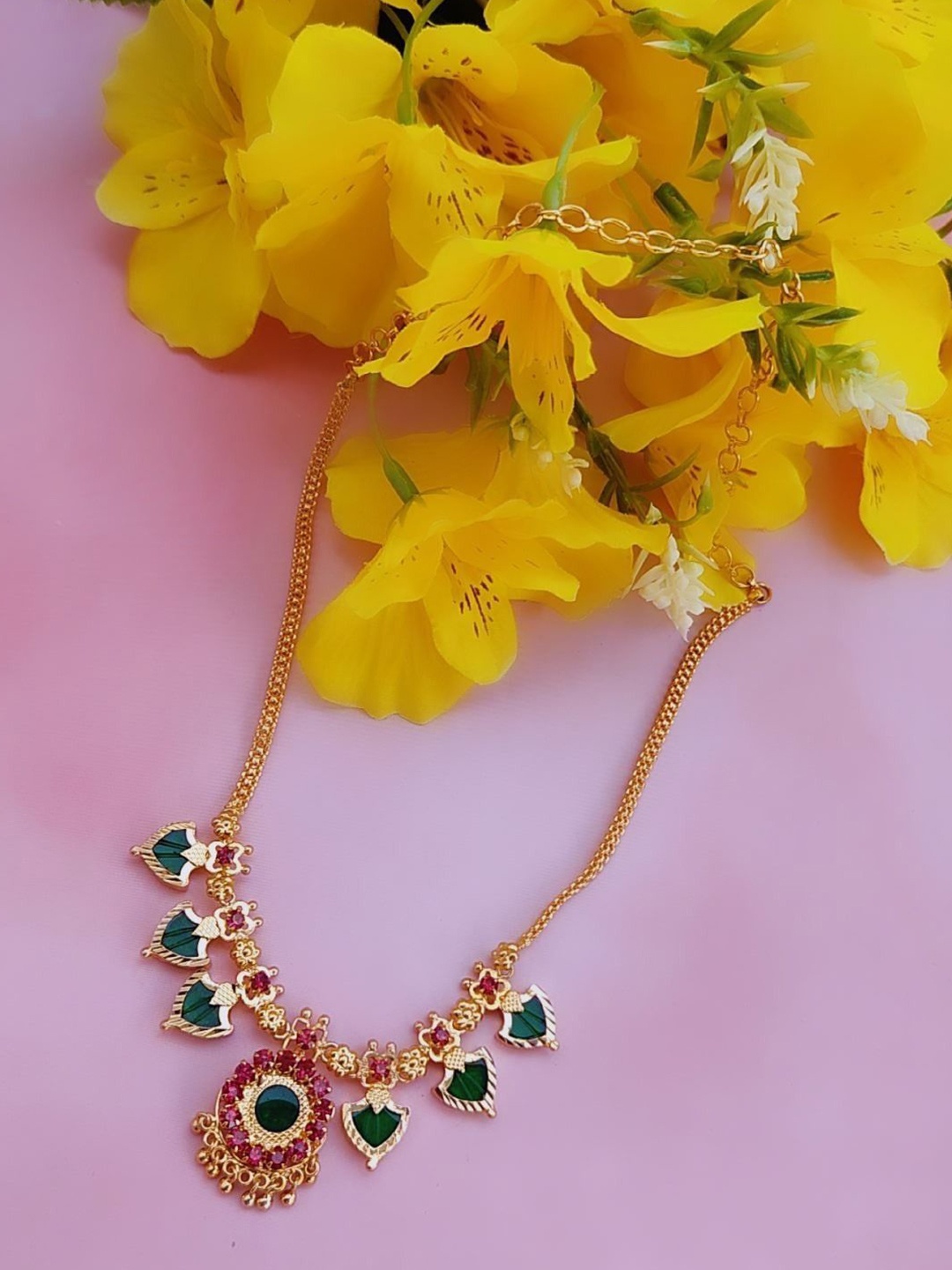 

Adc fashions Gold-Plated Stones-Studded Necklace