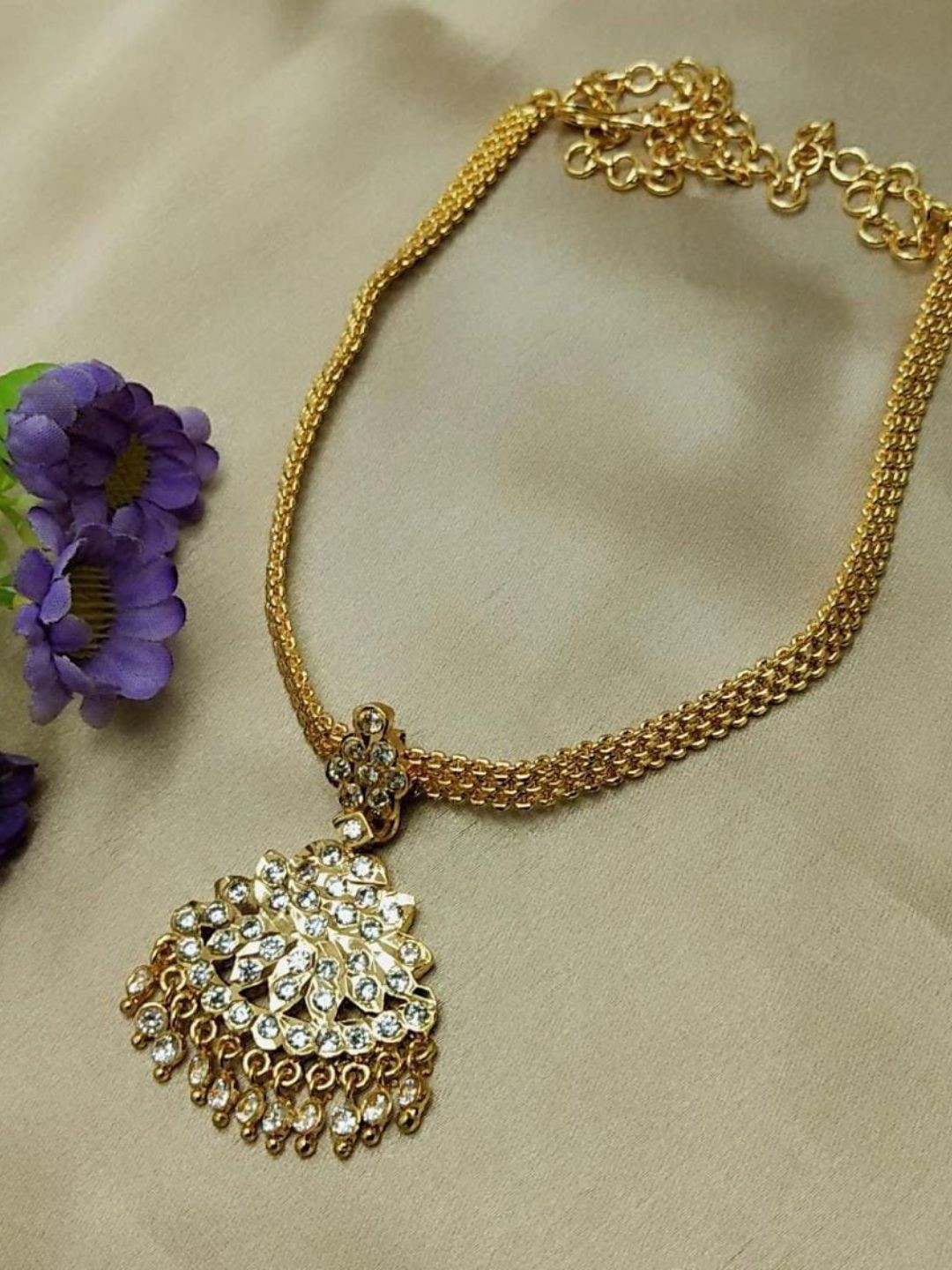 

Adc fashions Gold-Plated Stone Studded & Beaded Necklace
