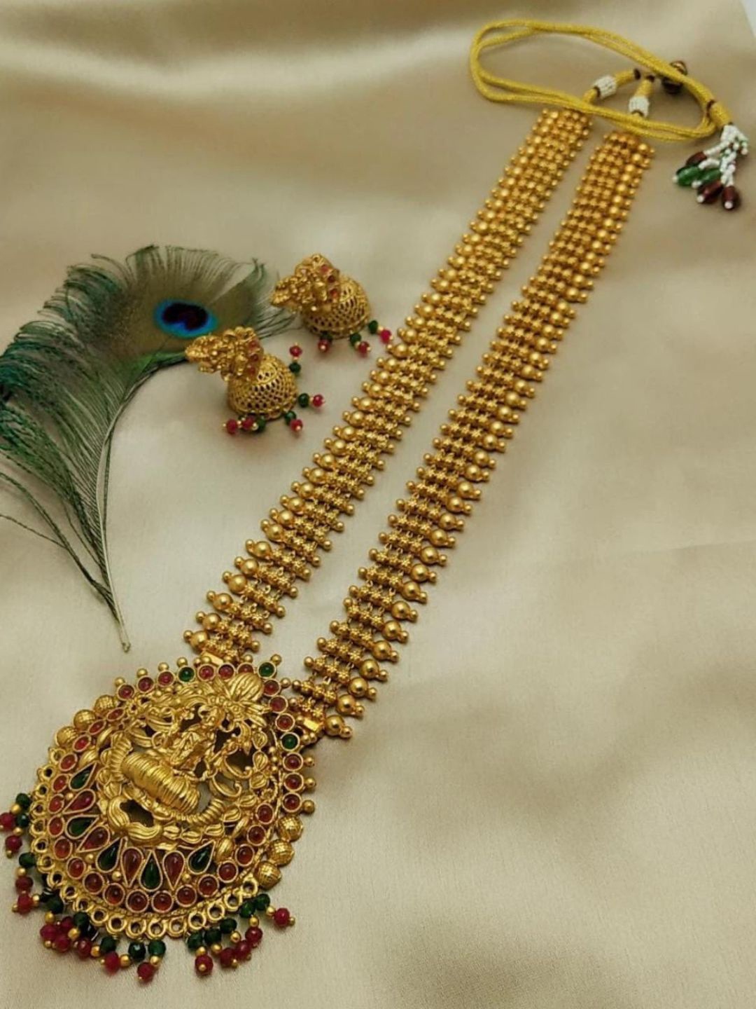 

Adc fashions Gold-Plated Stone Studded & Beaded Necklace