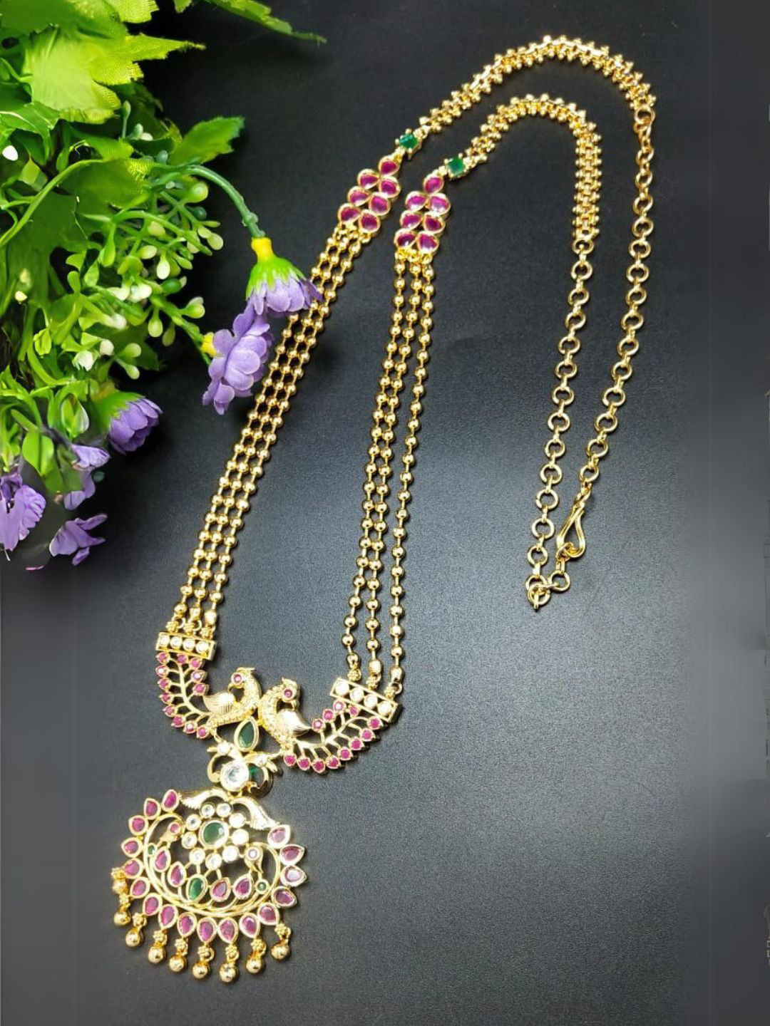 

Adc fashions Gold-Plated Stones-Studded Necklace