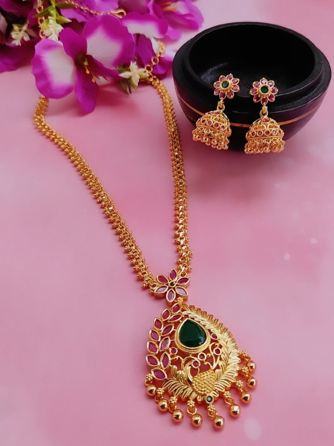 

Adc fashions Gold-Plated Stones-Studded Jewellery Set